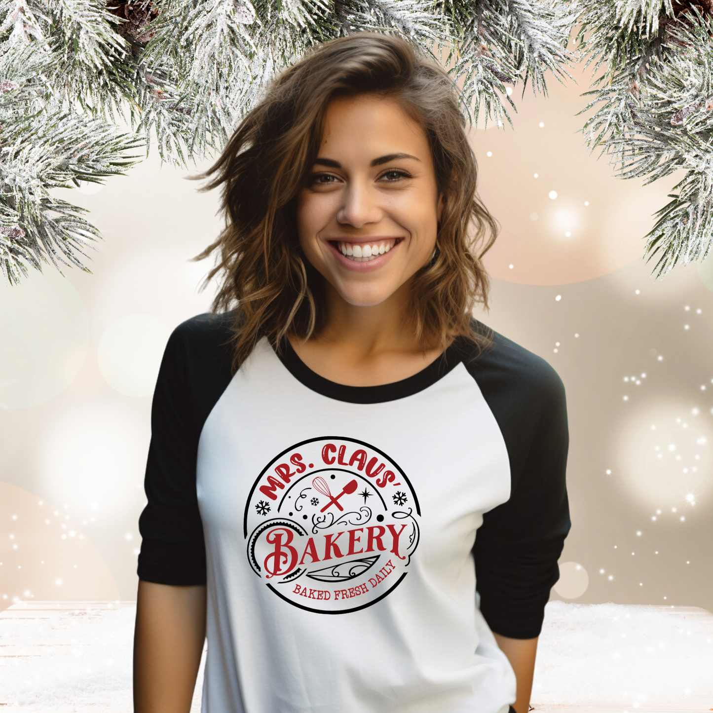 Mrs. Claus’ Bakery Baseball Tee