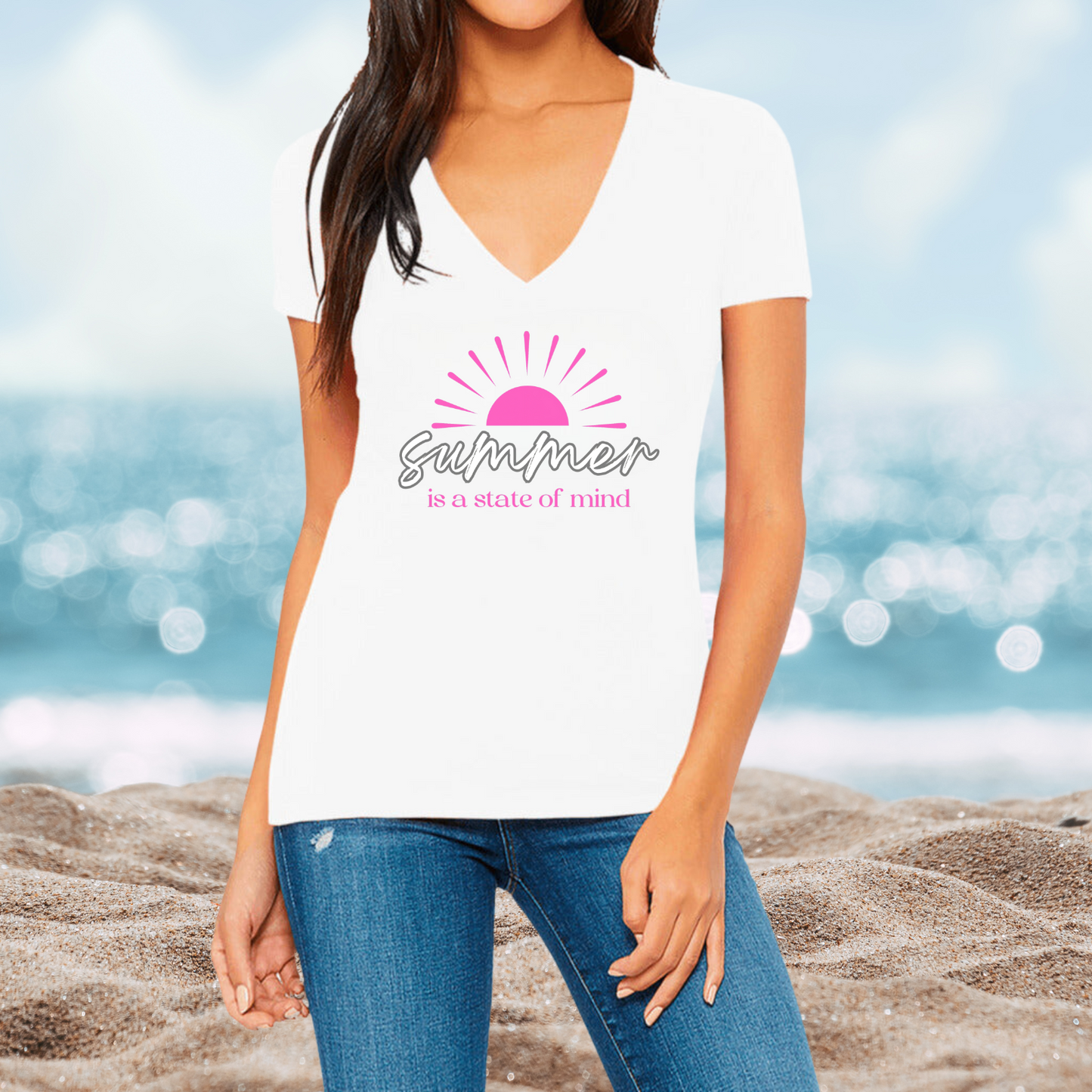 Summer Is A State Of Mind V-Neck Tee