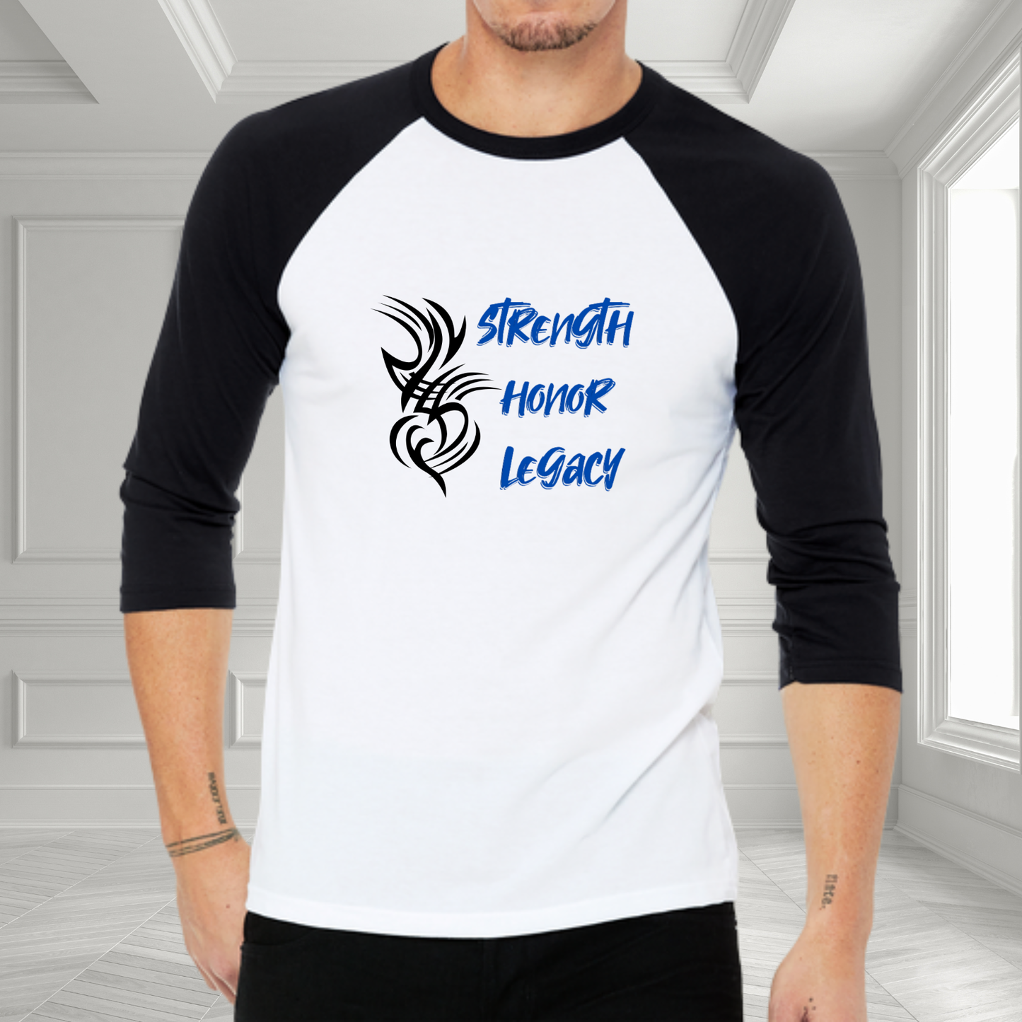 Strength, Honor, Legacy Baseball Tee