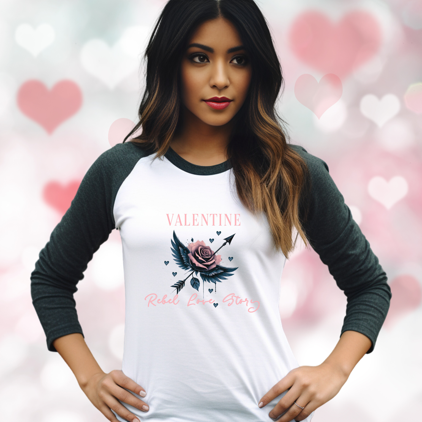 Valentine Rebel Love Baseball Tee