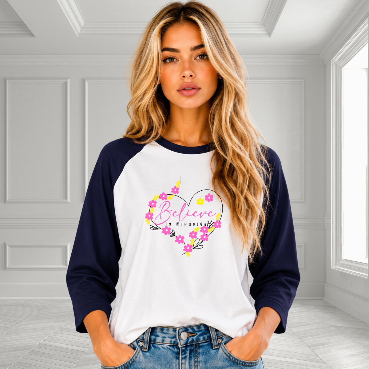 Believe In Miracles Baseball Tee