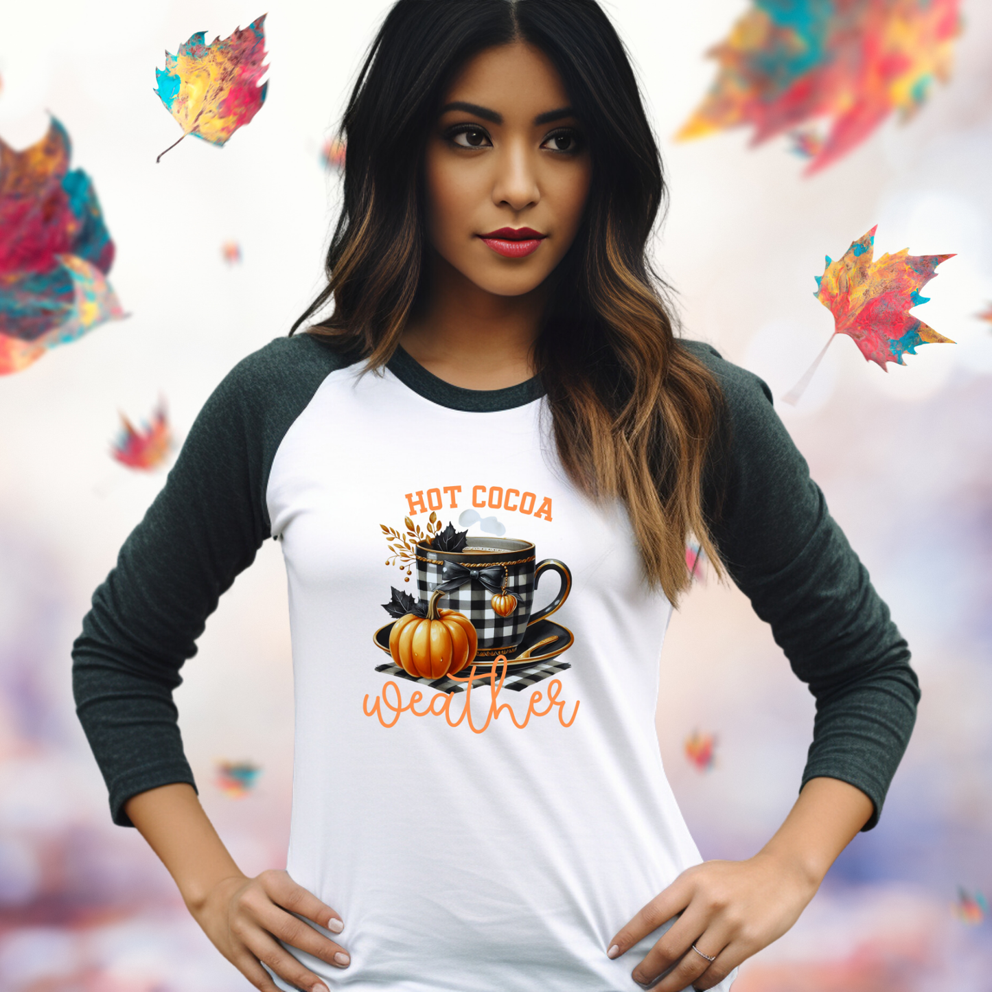 Hot Cocoa Weather Baseball Tee