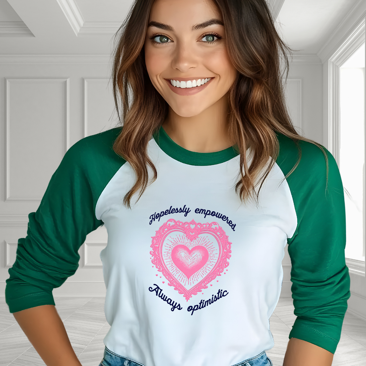 Hopelessly Empowered, Always Optimistic Baseball Tee