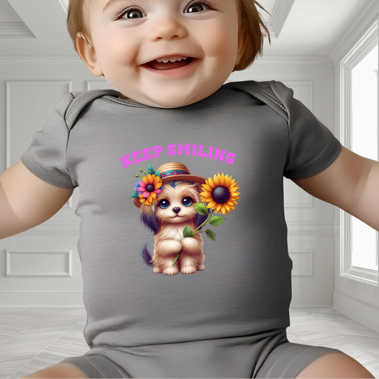 Keep Smiling Infant Short Sleeve Onesie