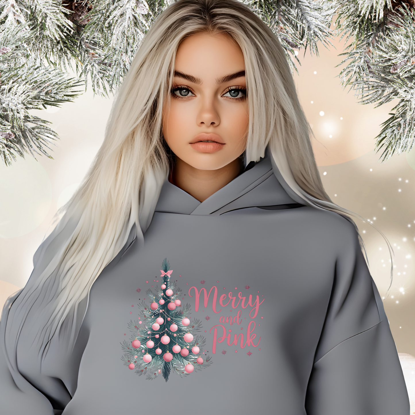 Merry And Pink Crop Hoodie