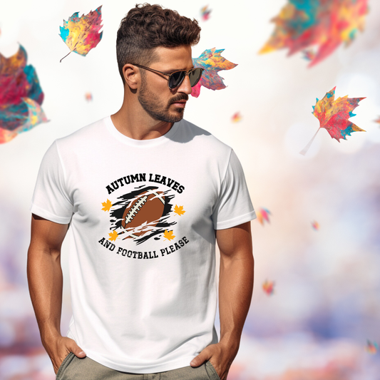 Autumn Leaves And Football Please T-Shirt