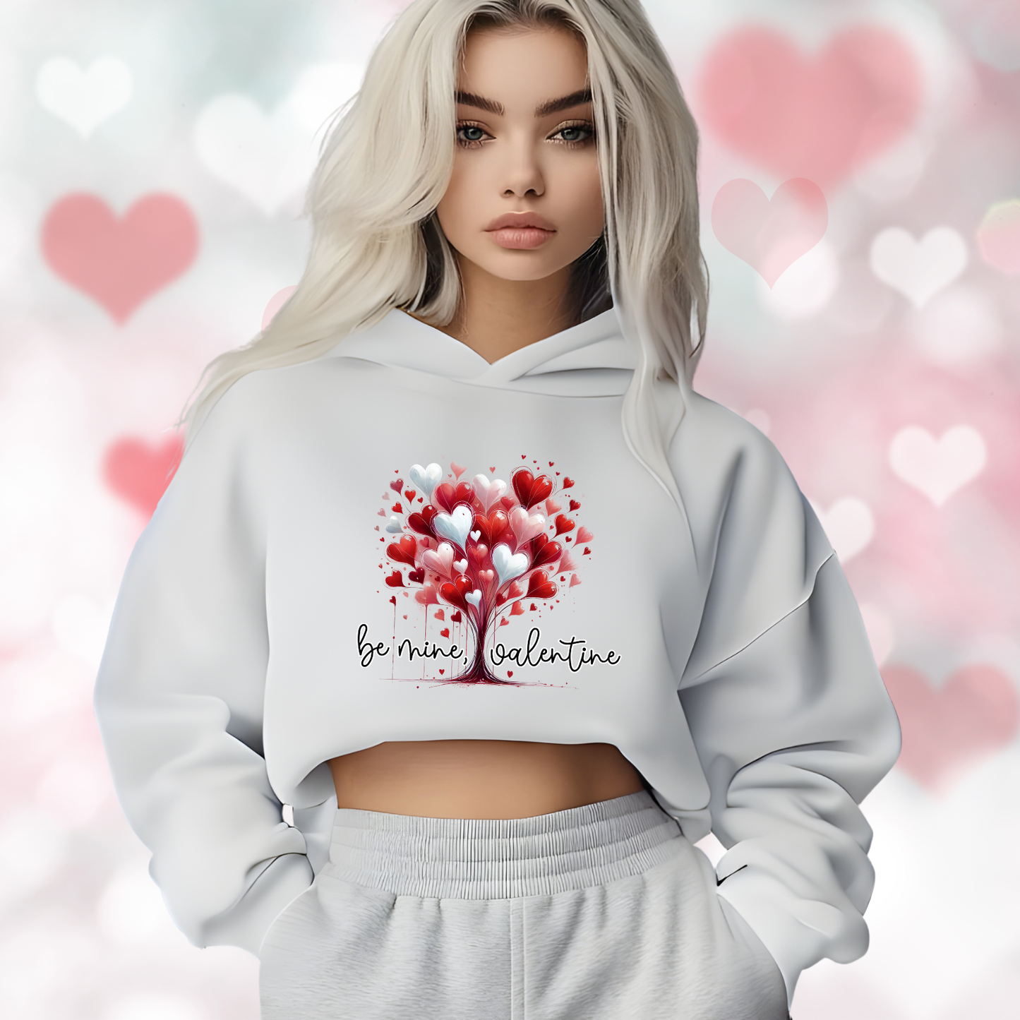 Be Mine, Valentine Crop Hoodie