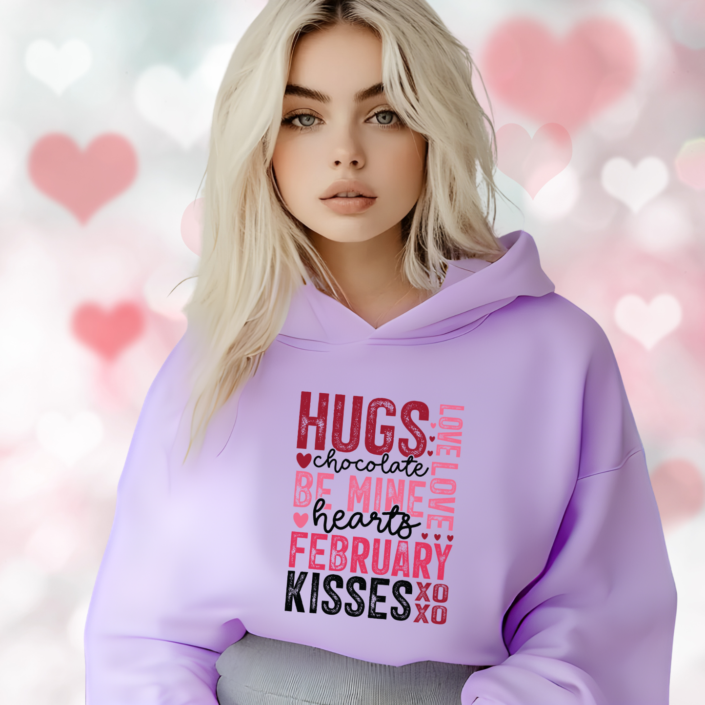 Valentine Typography Crop Hoodie