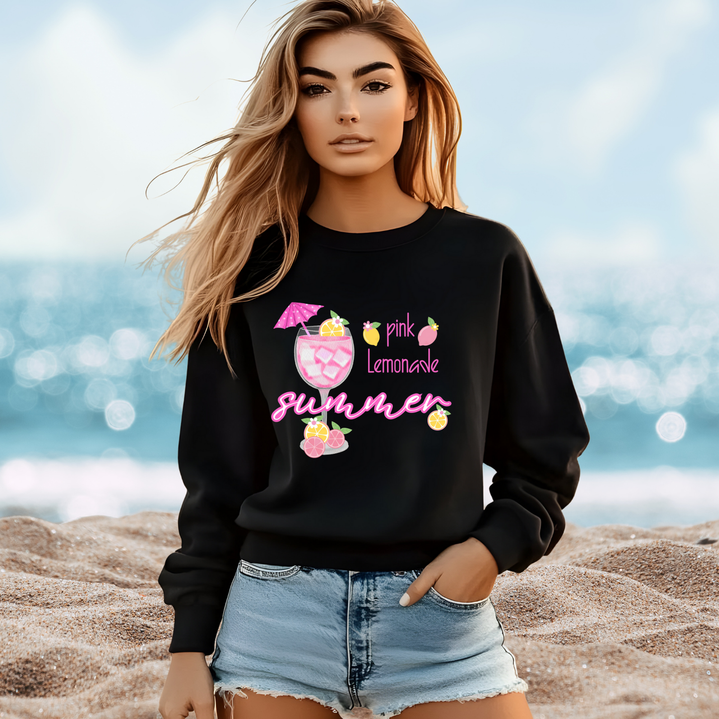 Pink Lemonade Summer Crewneck Sweatshirt