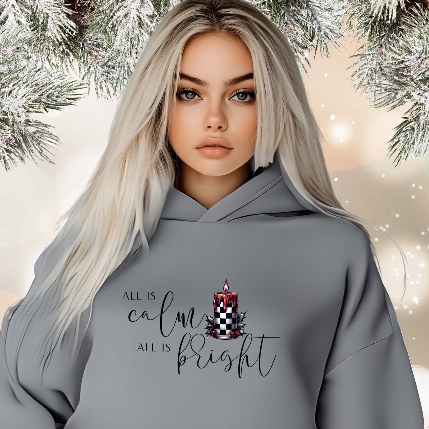 All Is Calm, All Is Bright Crop Hoodie