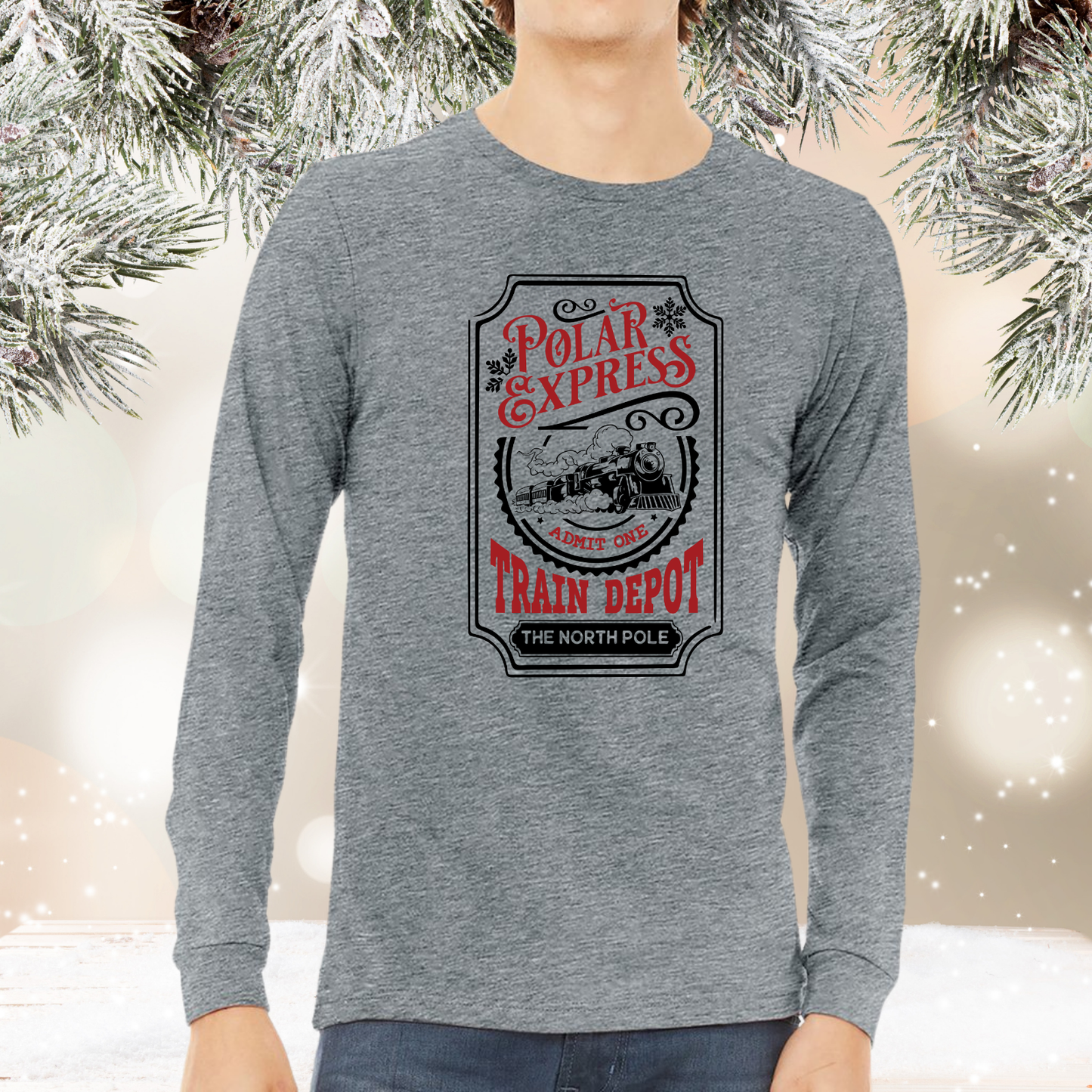 Polar Express Train Depot Long Sleeve Tee