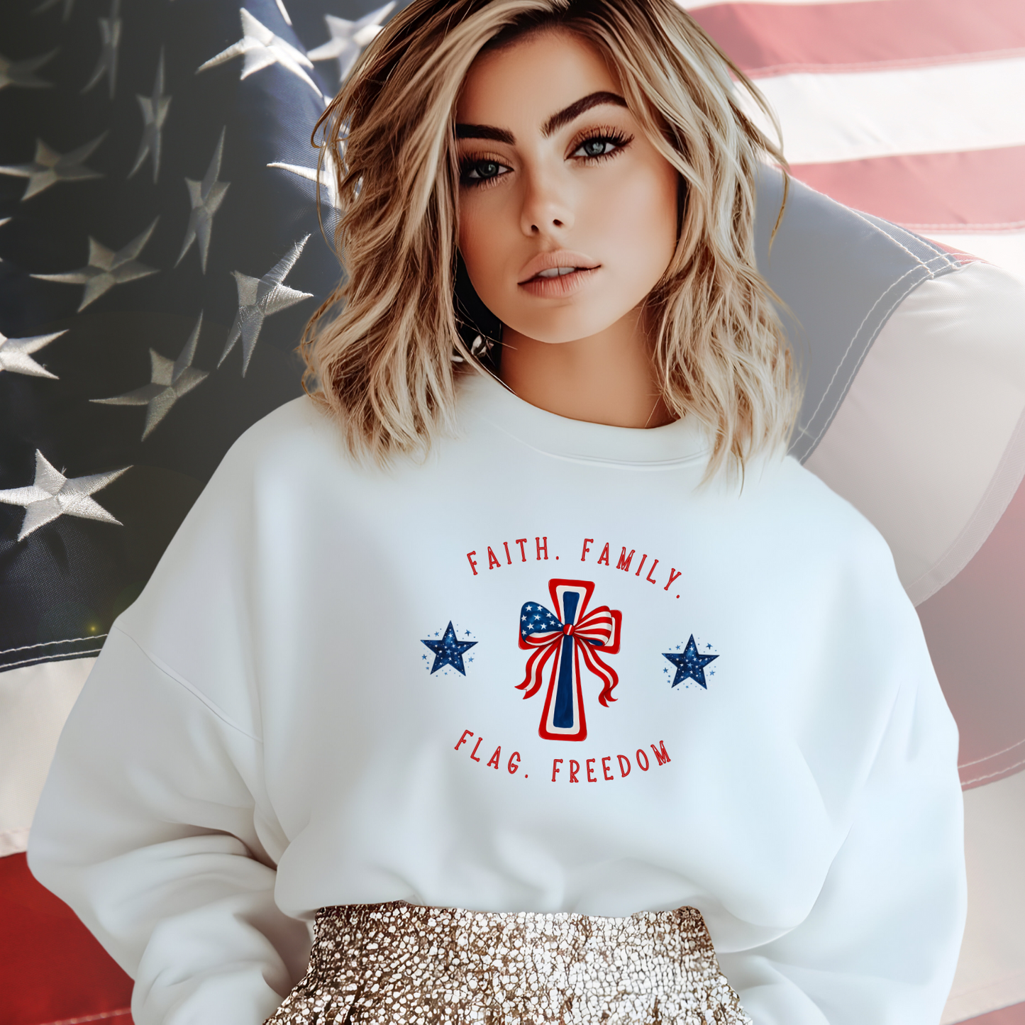 Faith Family Freedom Crewneck Sweatshirt