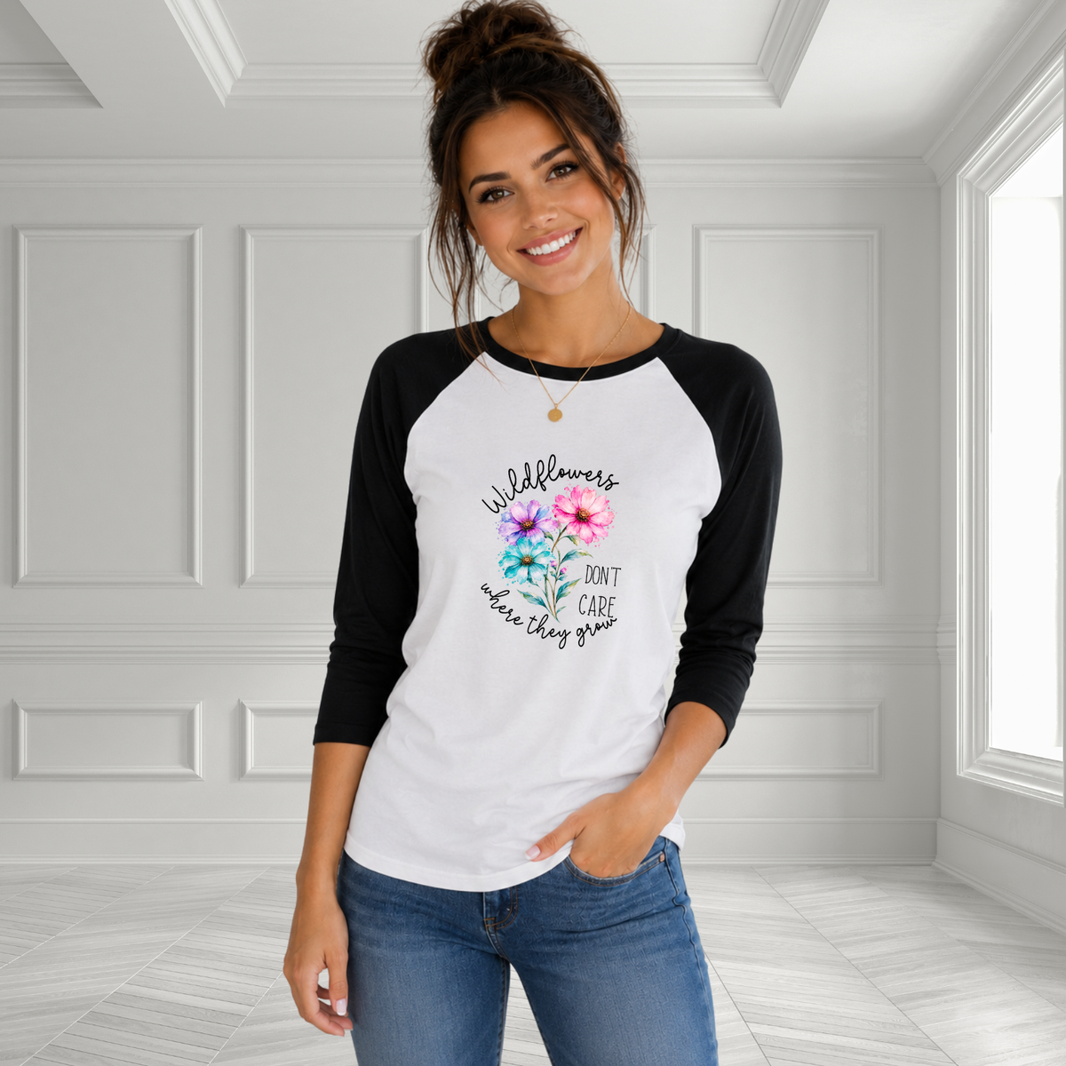 Wildflowers Don’t Care Where They Grow Baseball Tee
