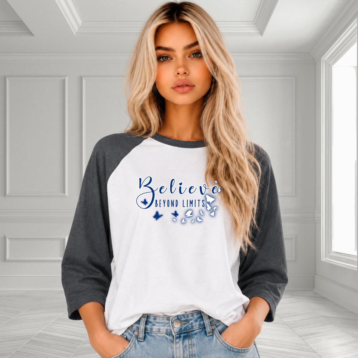 Believe Beyond Limits Baseball Tee