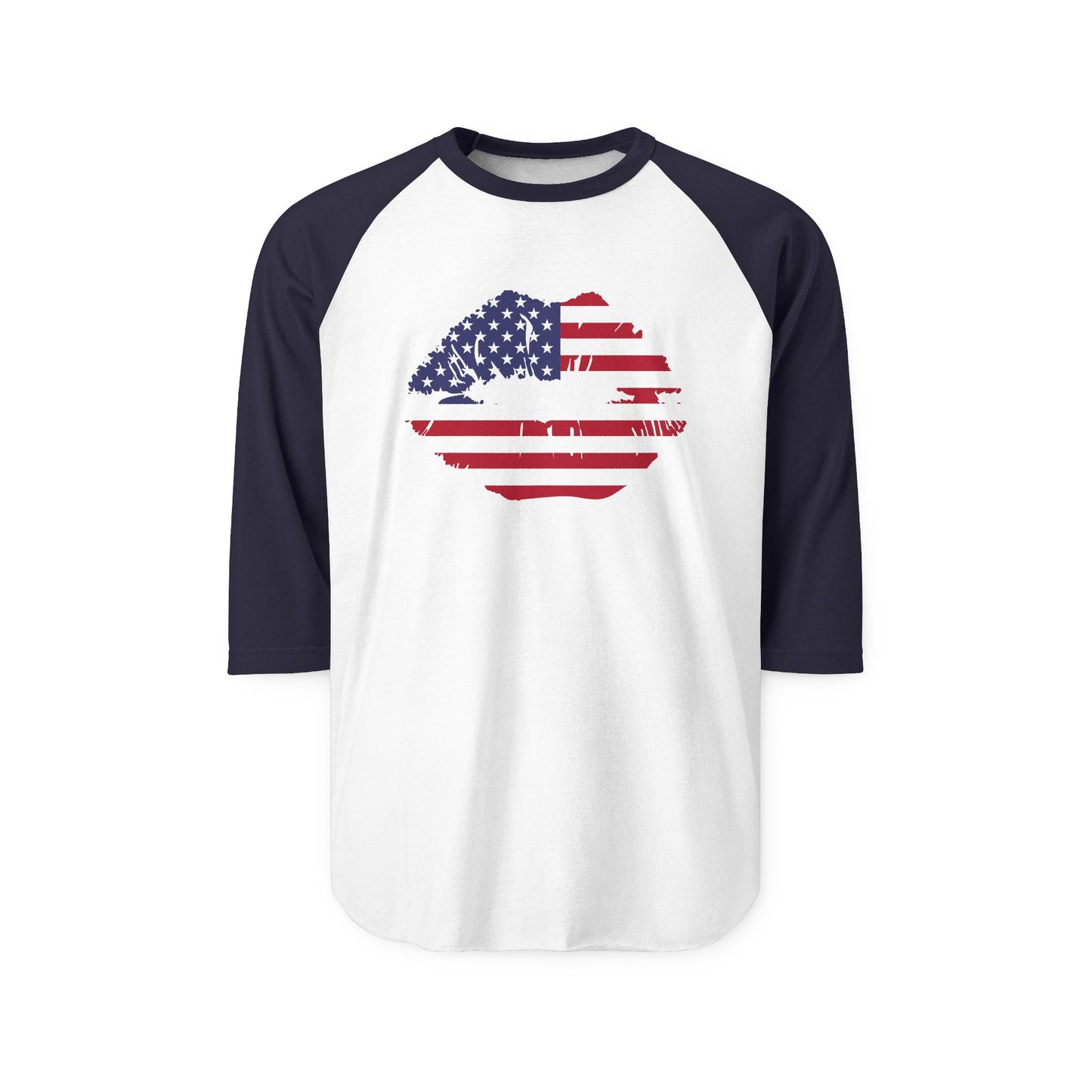 American Flag Lips Baseball Tee