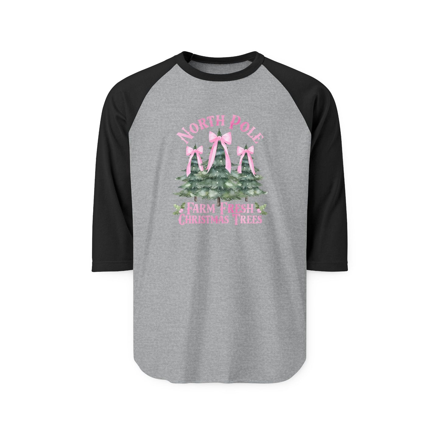 North Pole Christmas Trees Baseball Tee