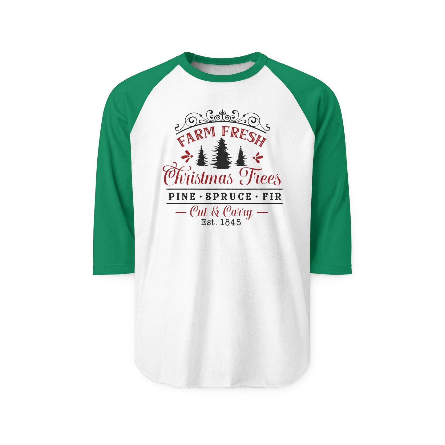 Farm Fresh Christmas Trees Baseball Tee
