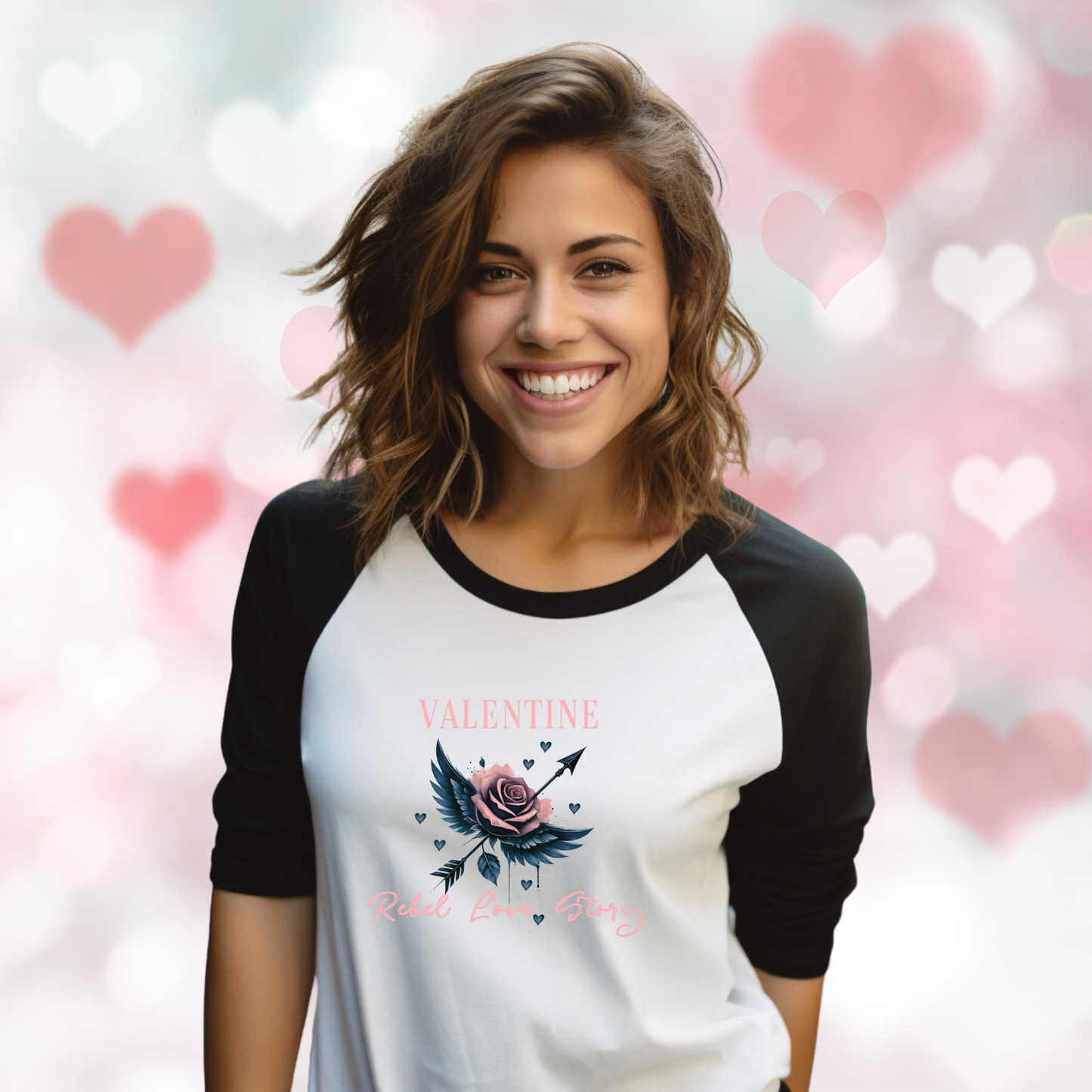 Valentine Rebel Love Baseball Tee