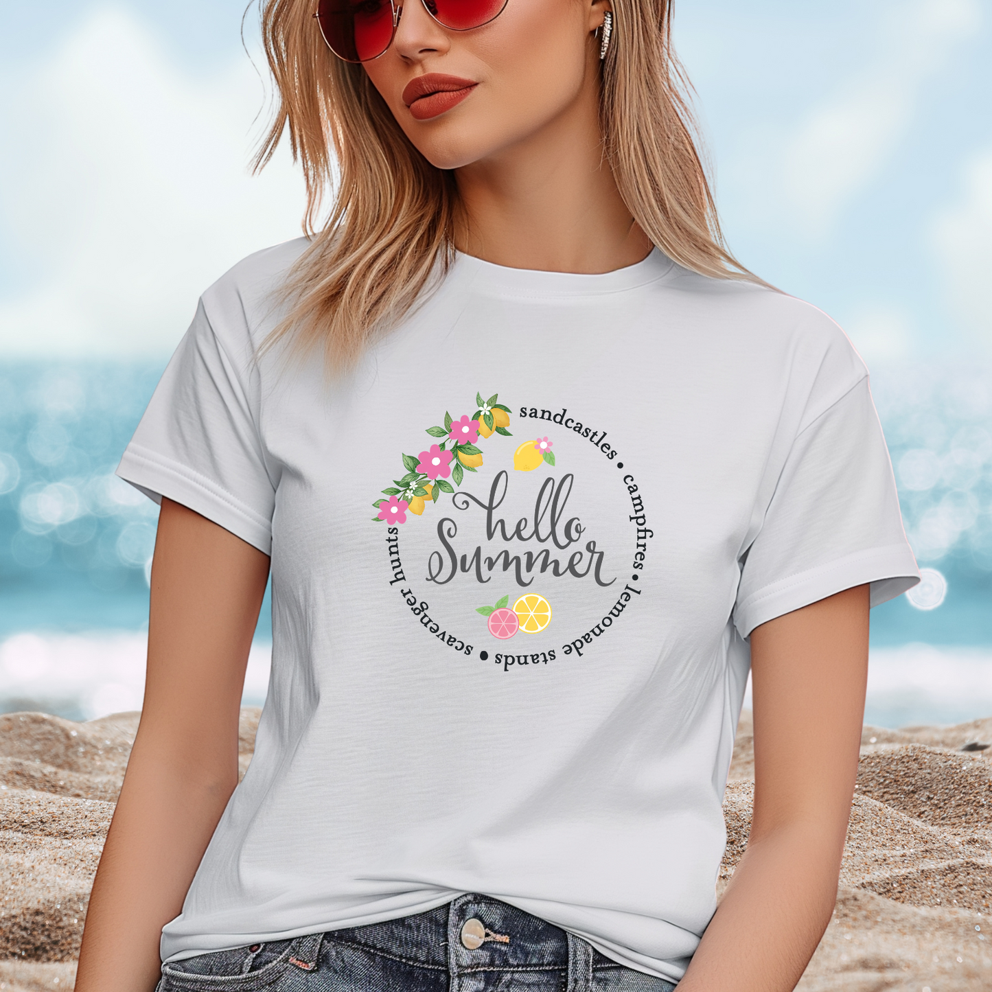 Hello Summer Sandcastles T-Shirt