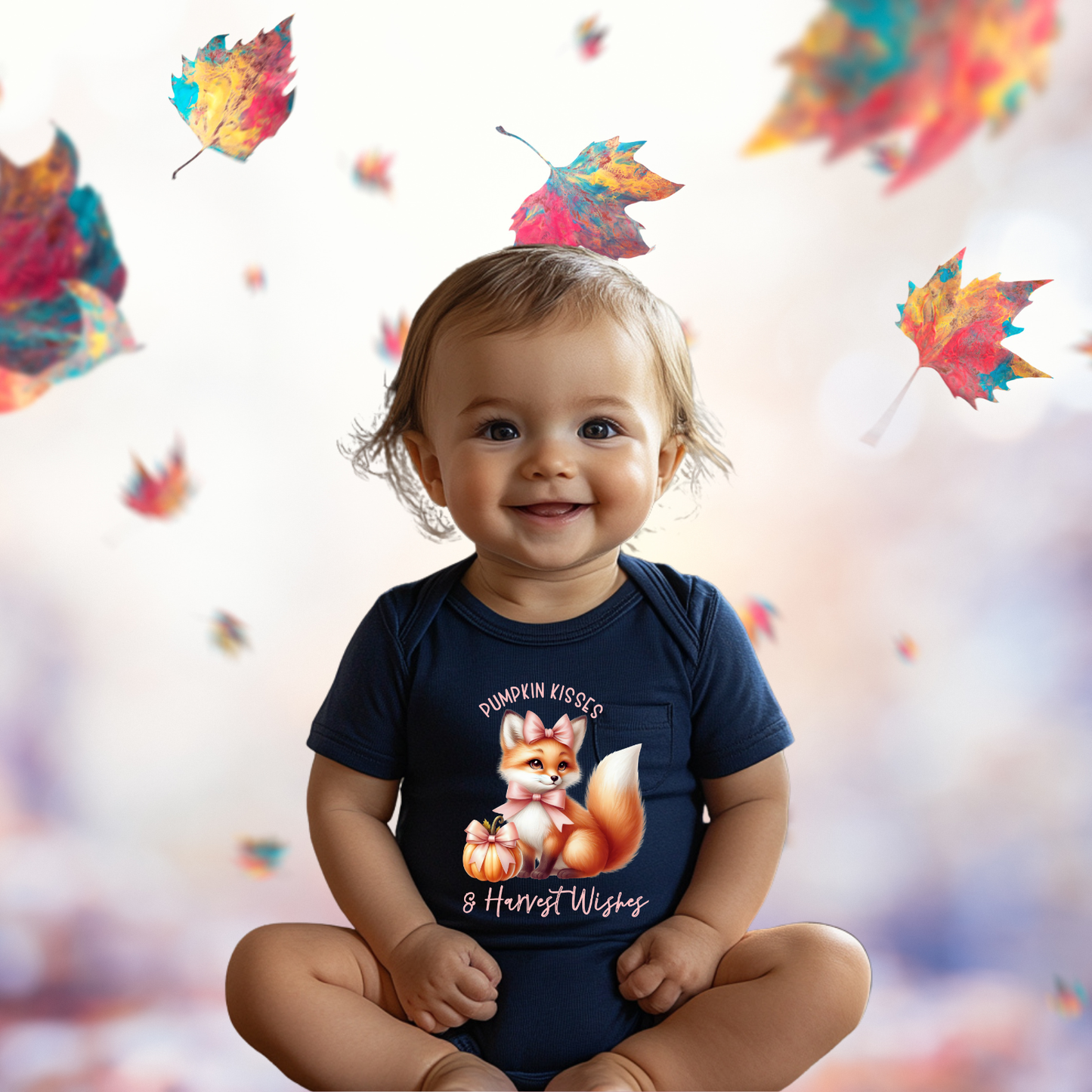 Pumpkin Kisses & Harvest Wishes Infant Short Sleeve Onesie
