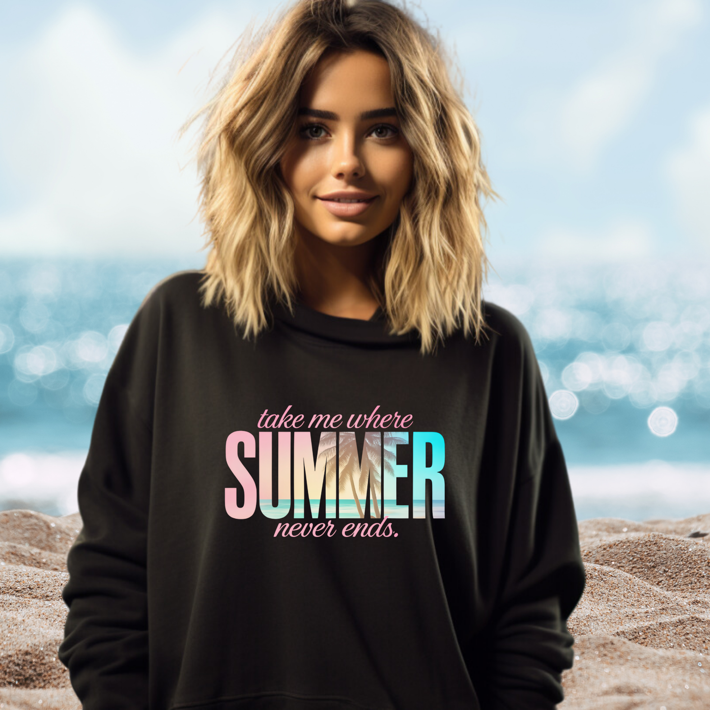 Where Summer Never Ends Crewneck Sweatshirt