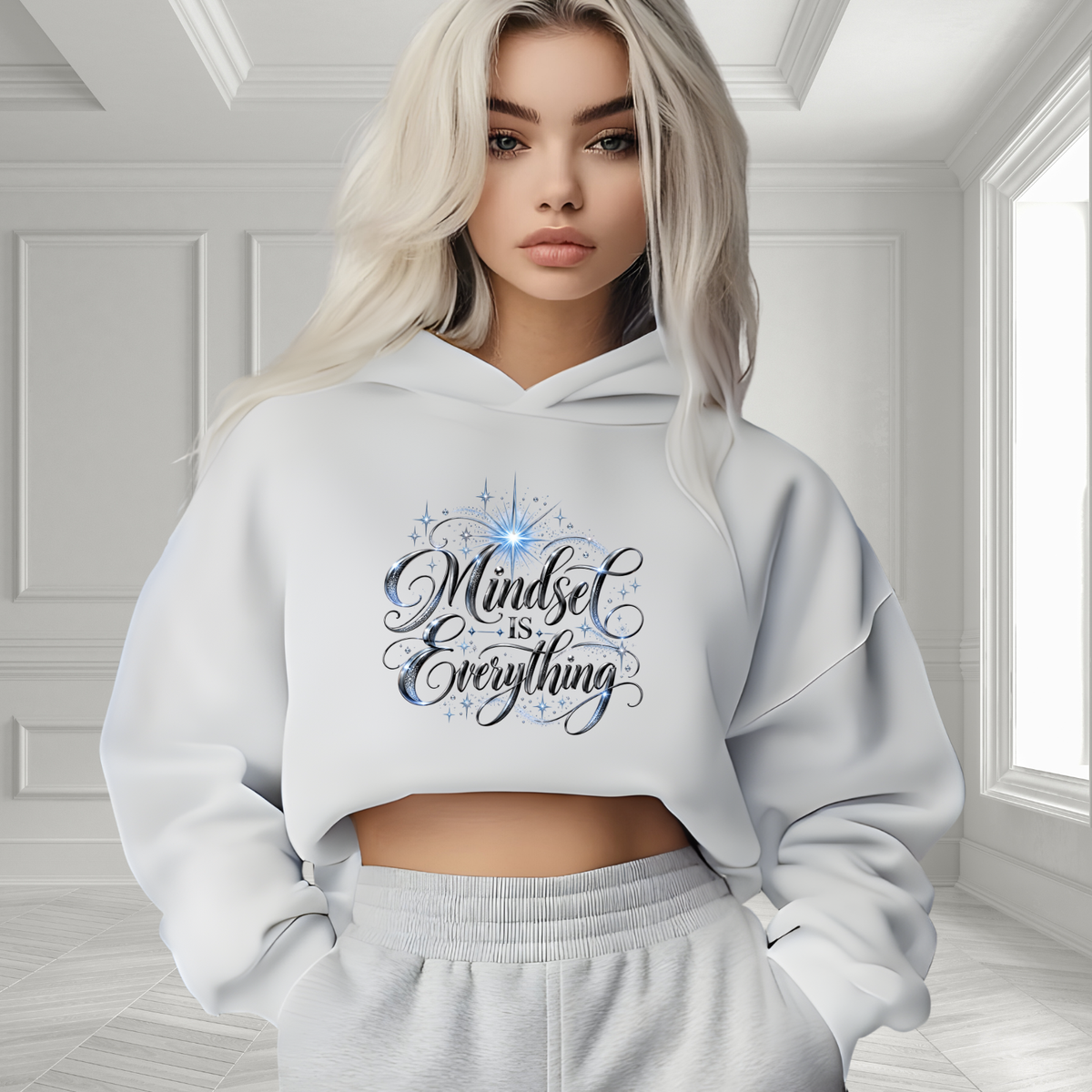 Mindset Is Everything Crop Hoodie