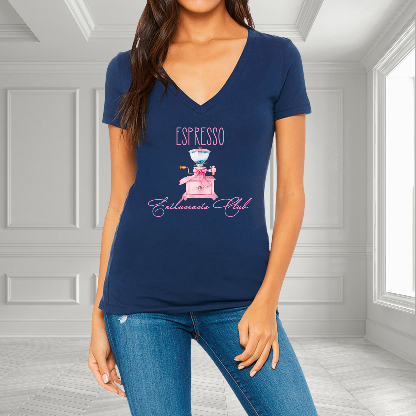 Espresso Enthusiasts Club V-Neck T-Shirt