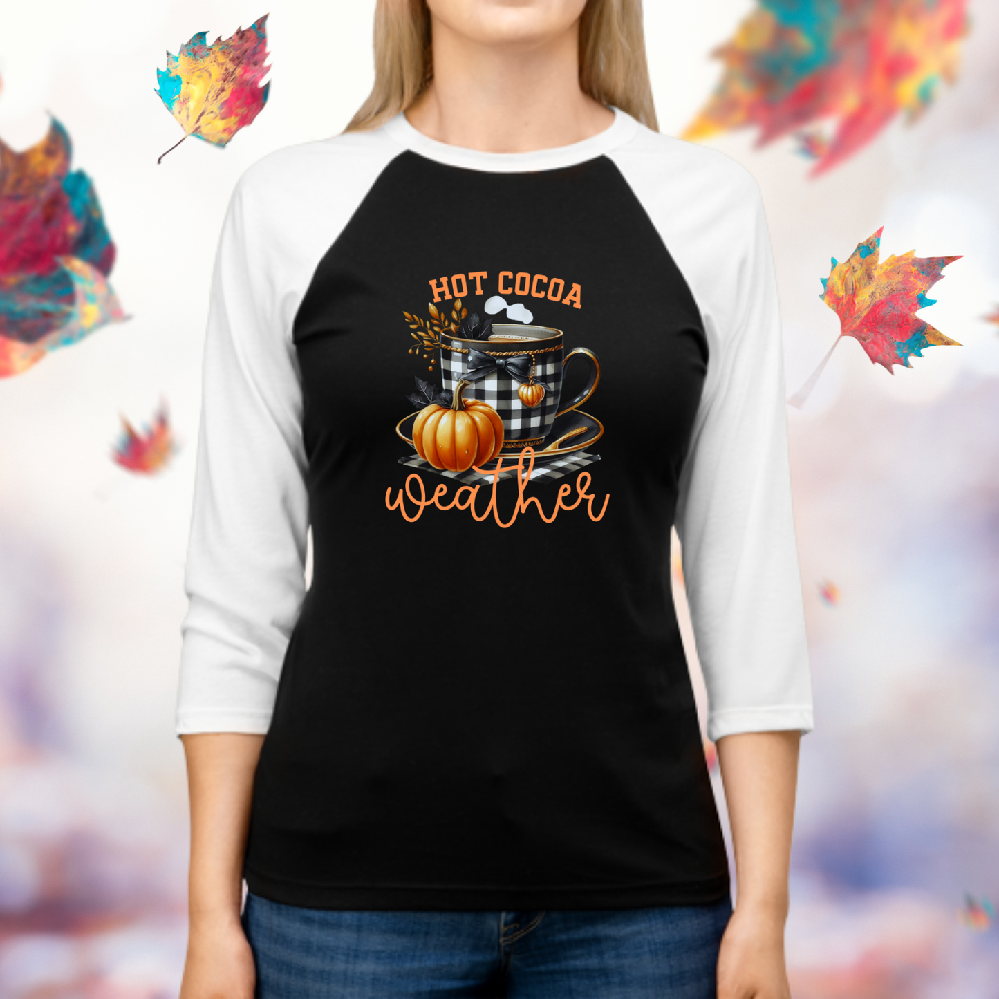 Hot Cocoa Weather Baseball Tee
