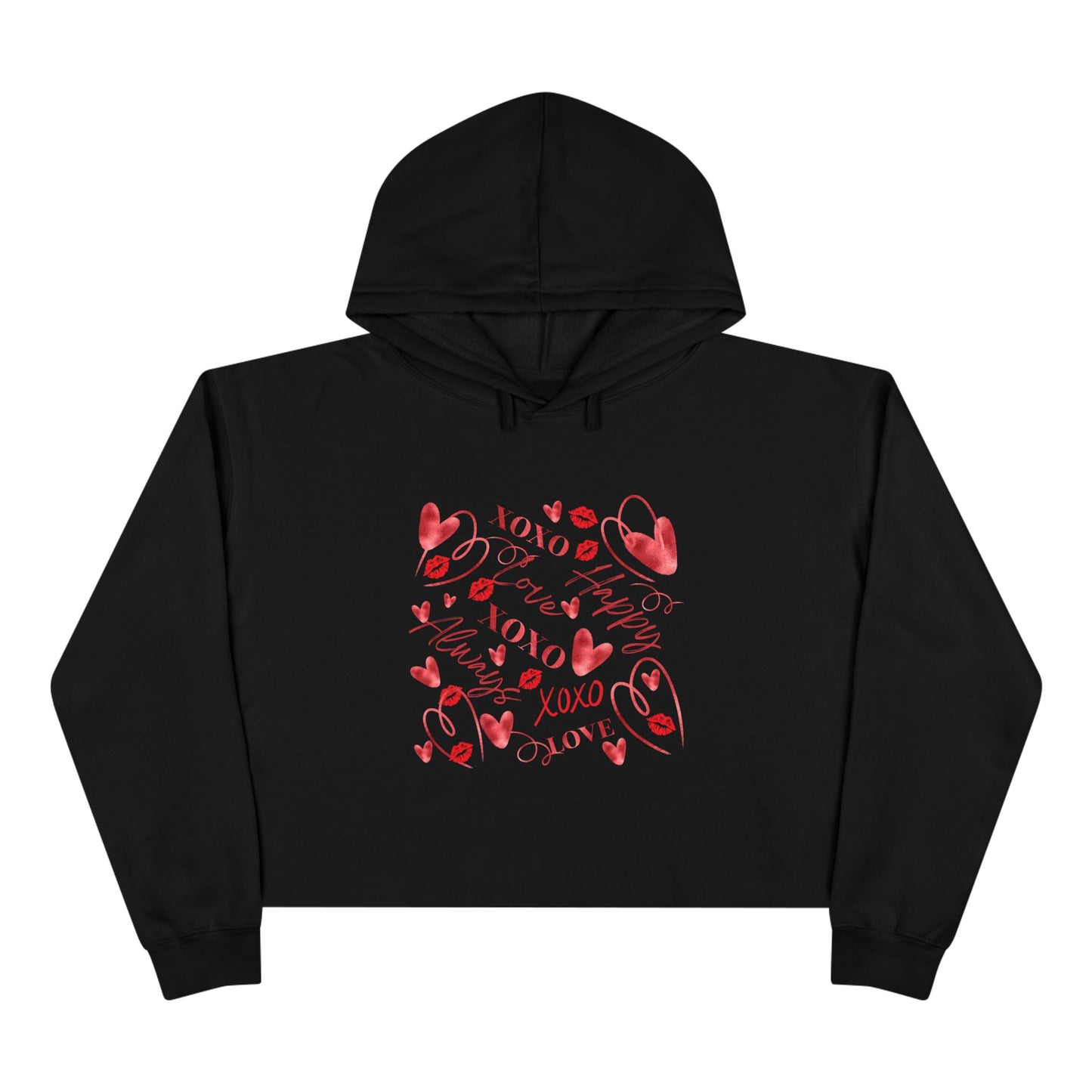 Valentine Word Art Crop Hoodie