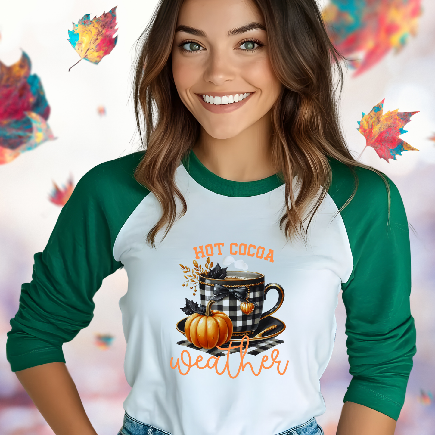 Hot Cocoa Weather Baseball Tee