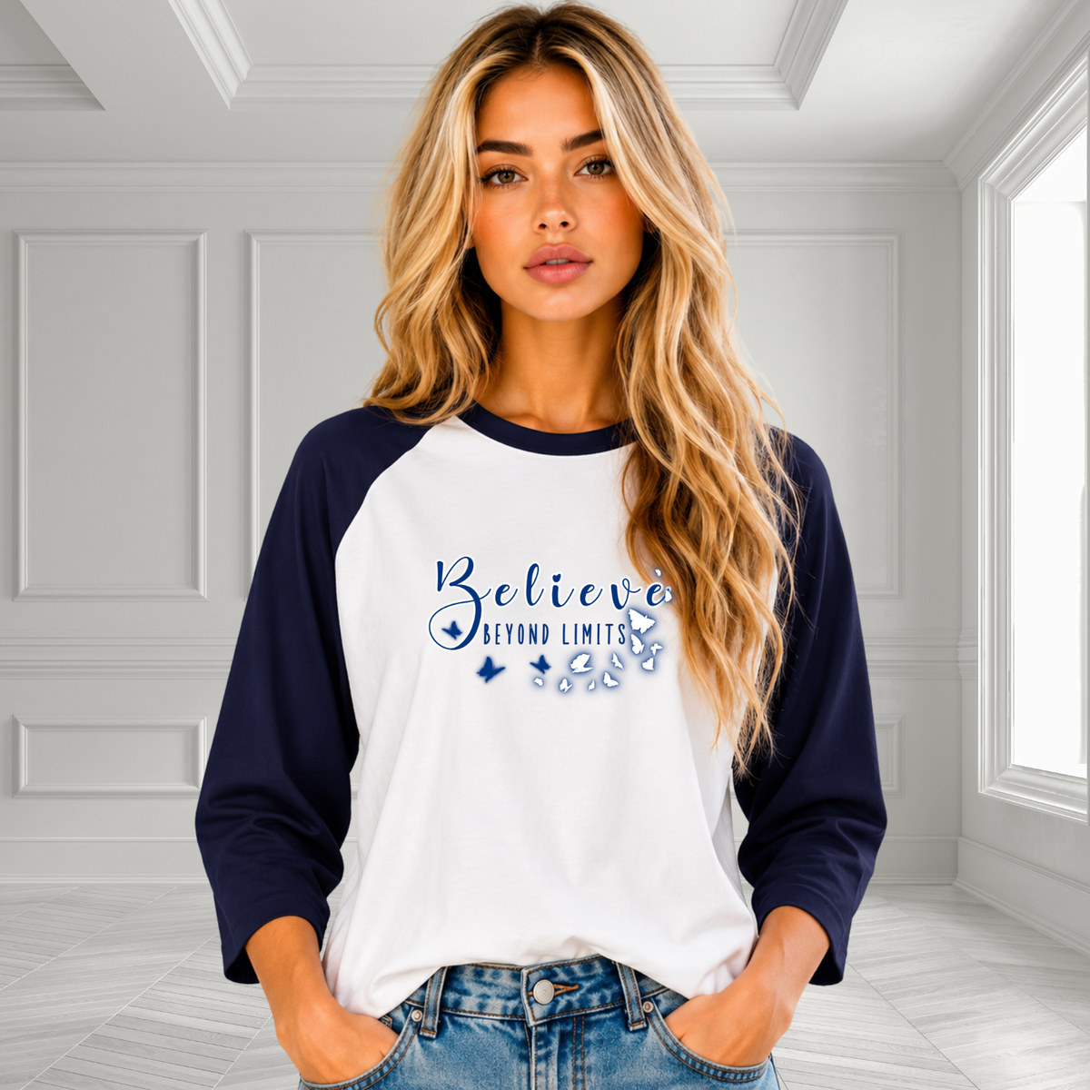 Believe Beyond Limits Baseball Tee