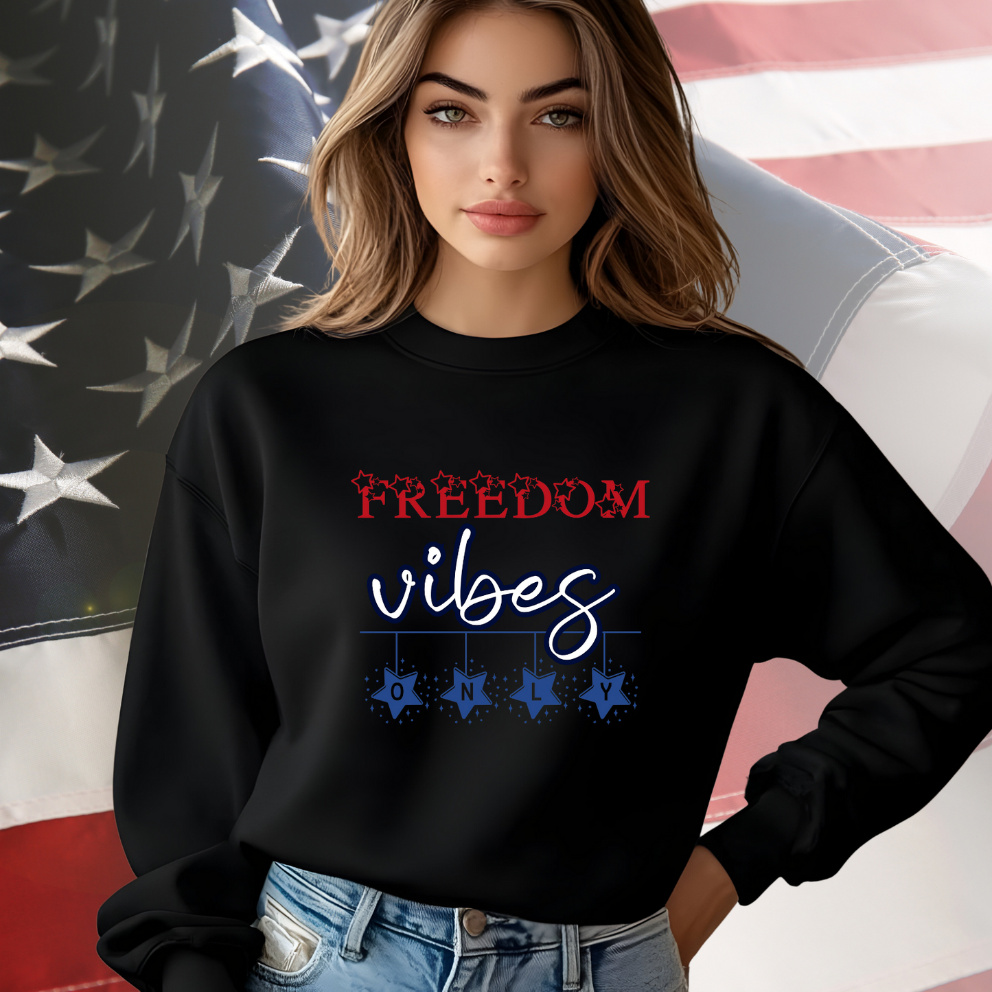 Freedom Vibes Only Crewneck Sweatshirt