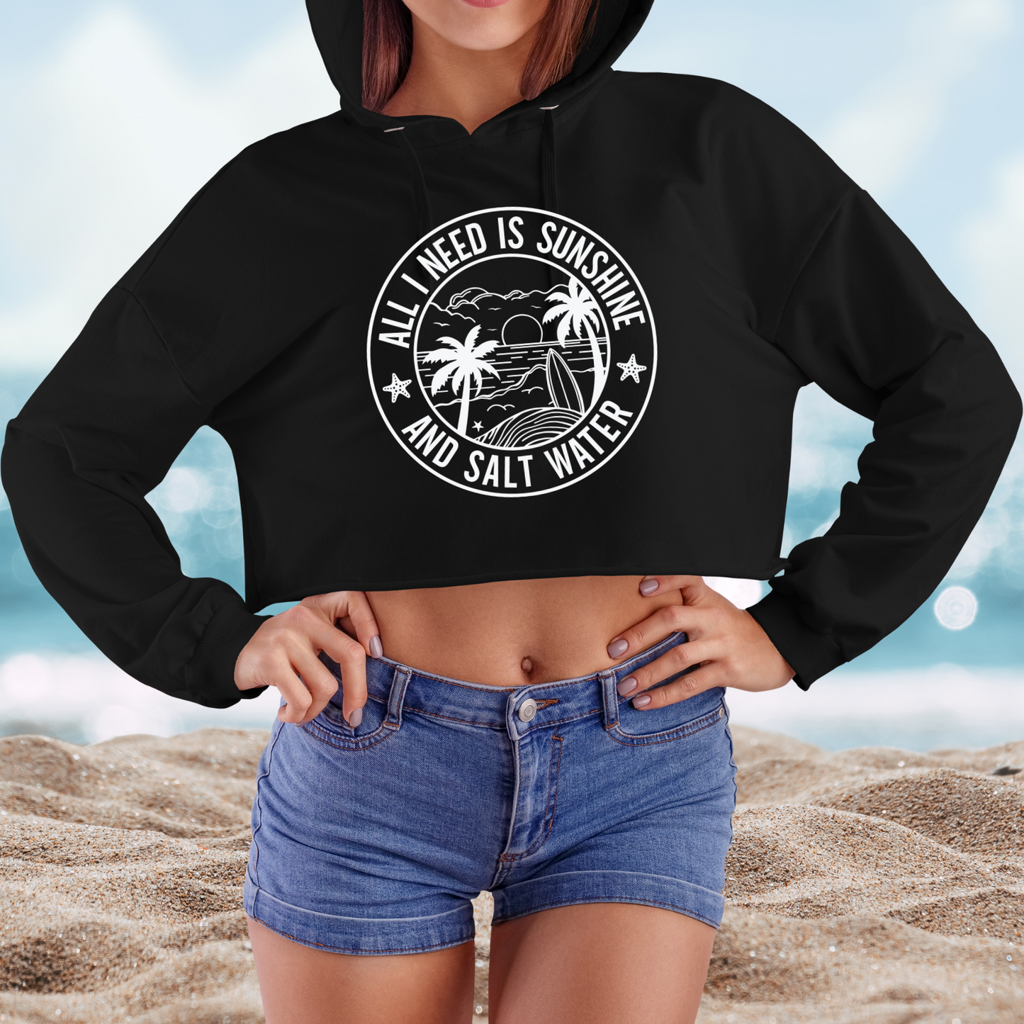 Sunshine and Saltwater Crop Hoodie