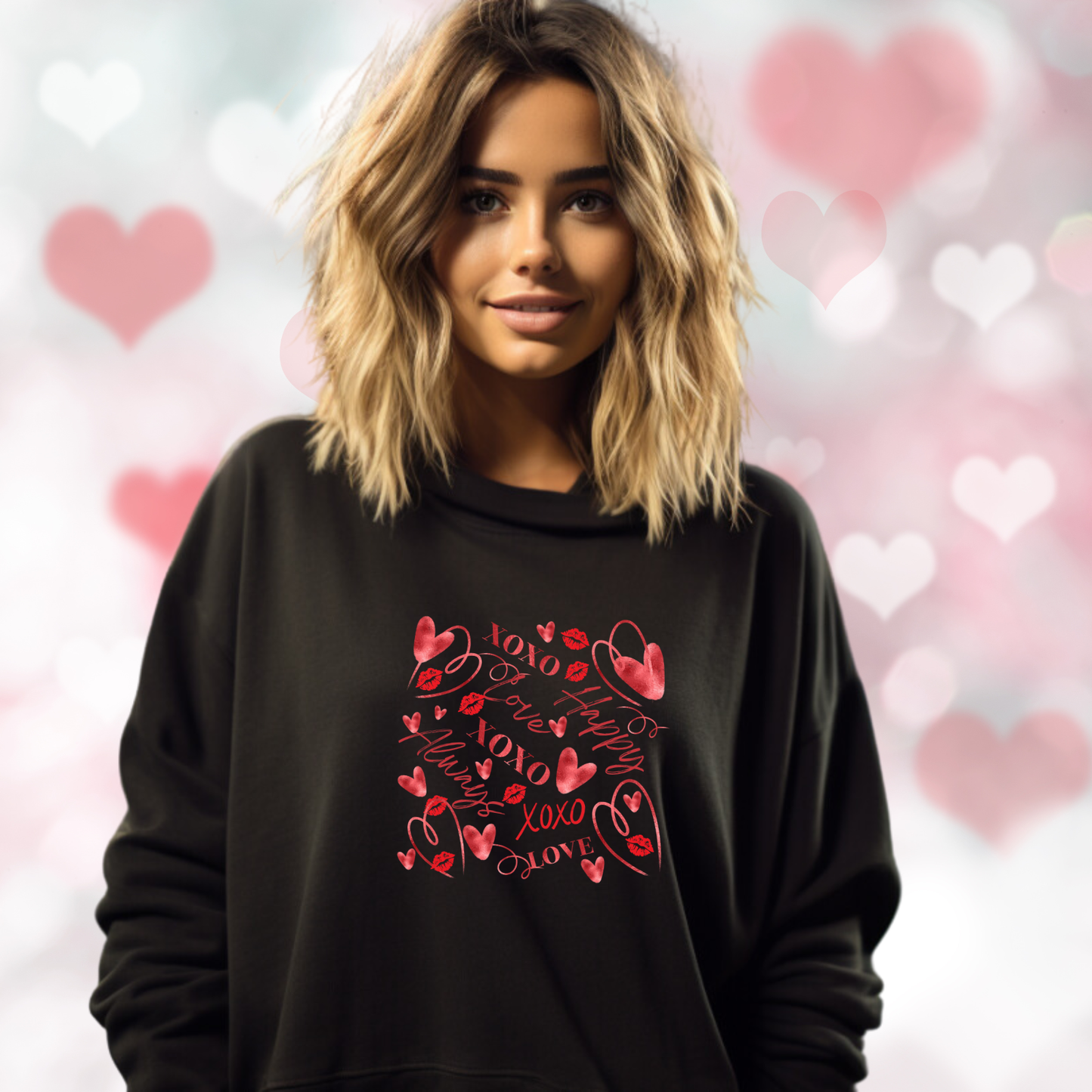Valentine Word Art Crewneck Sweatshirt