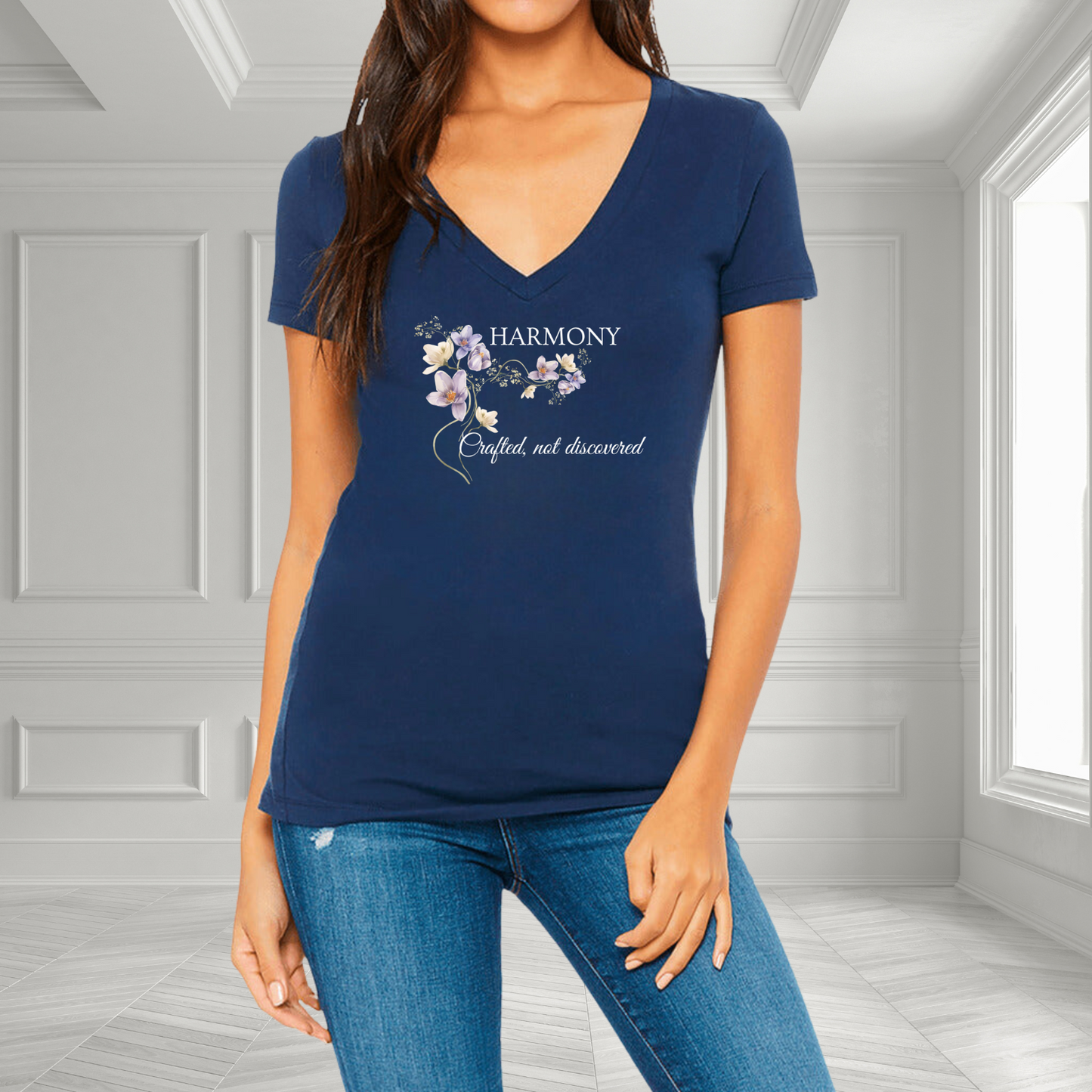 Harmony- Crafted, Not Discovered V-Neck T-Shirt