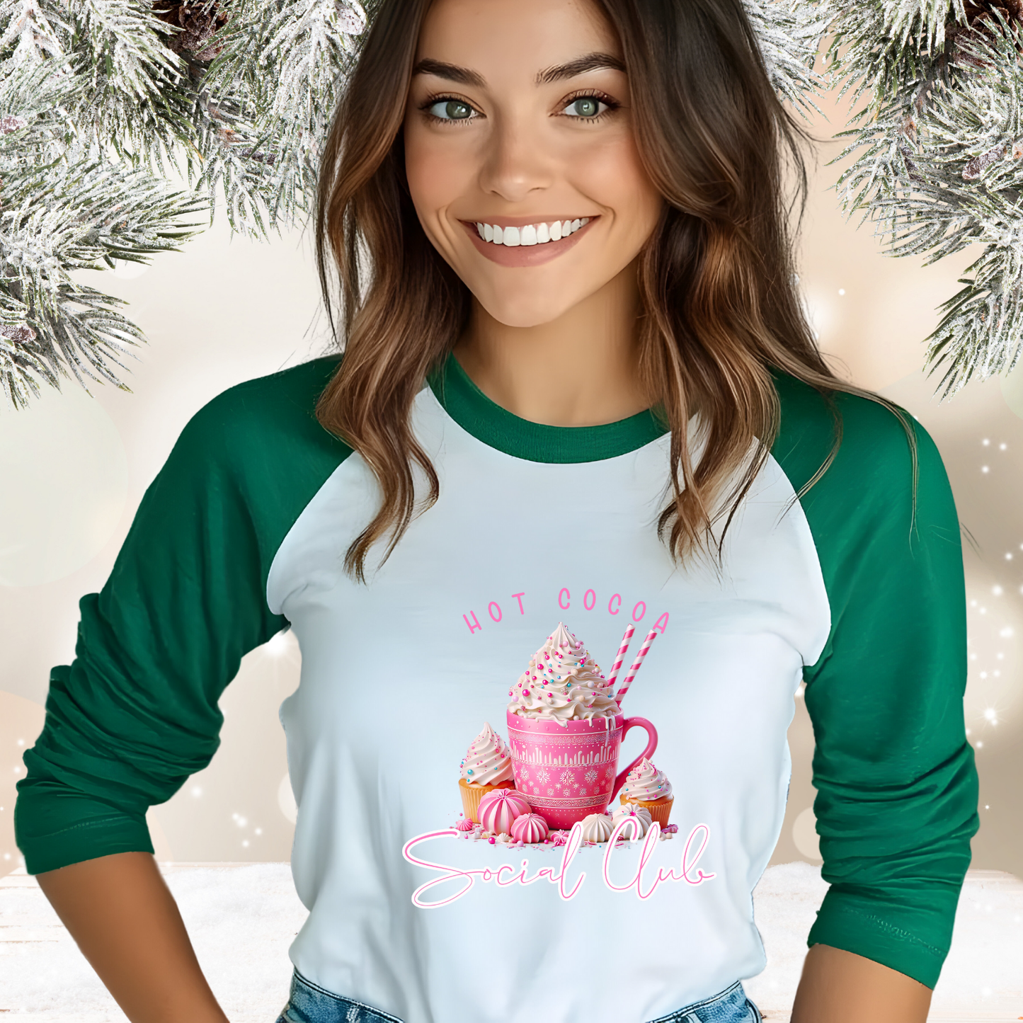 Hot Cocoa Social Club Baseball Tee