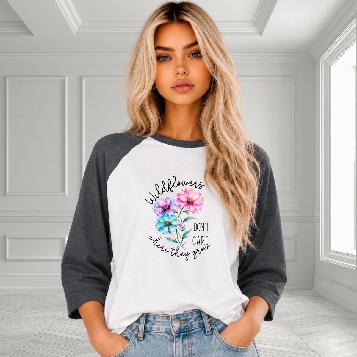 Wildflowers Don’t Care Where They Grow Baseball Tee
