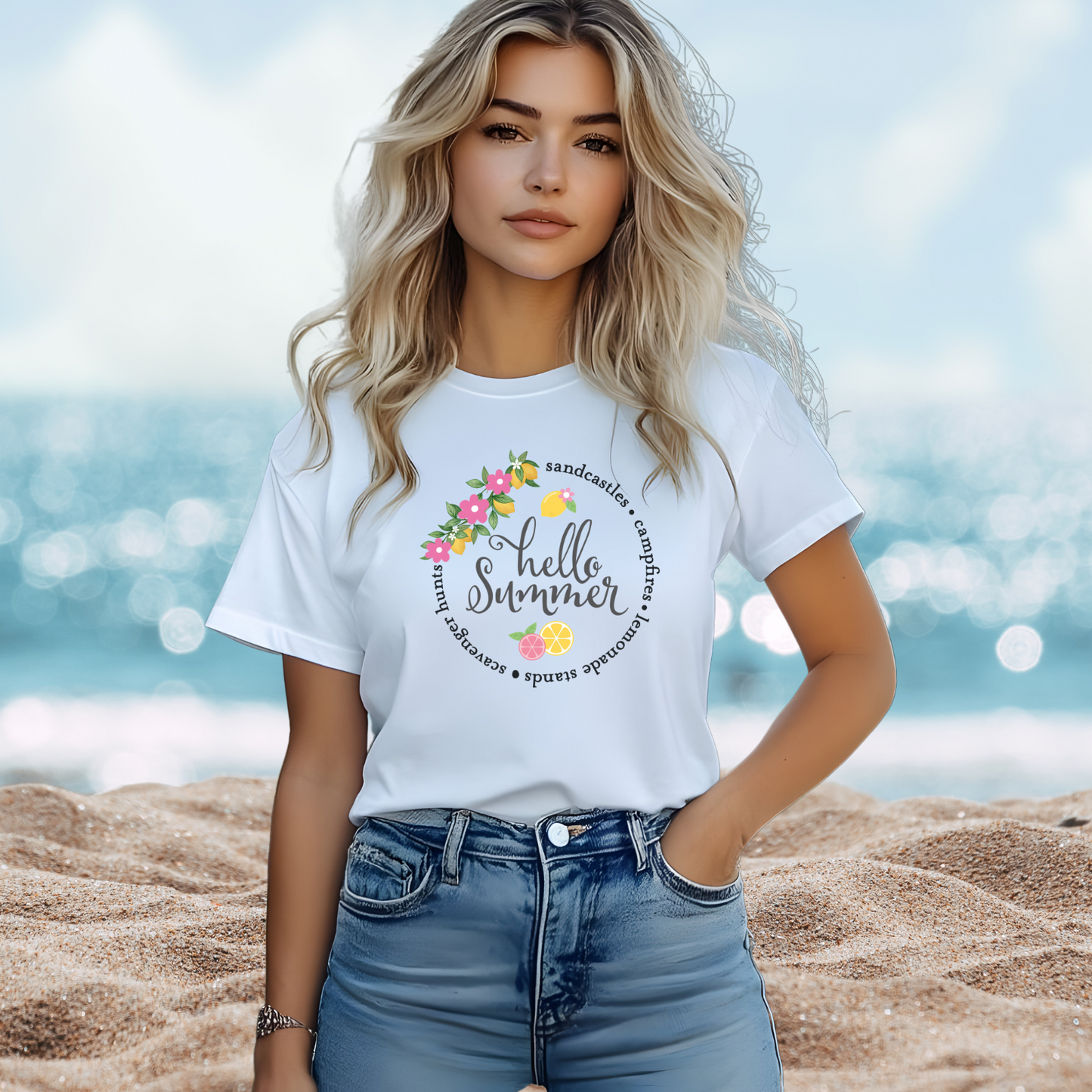 Hello Summer Sandcastles T-Shirt