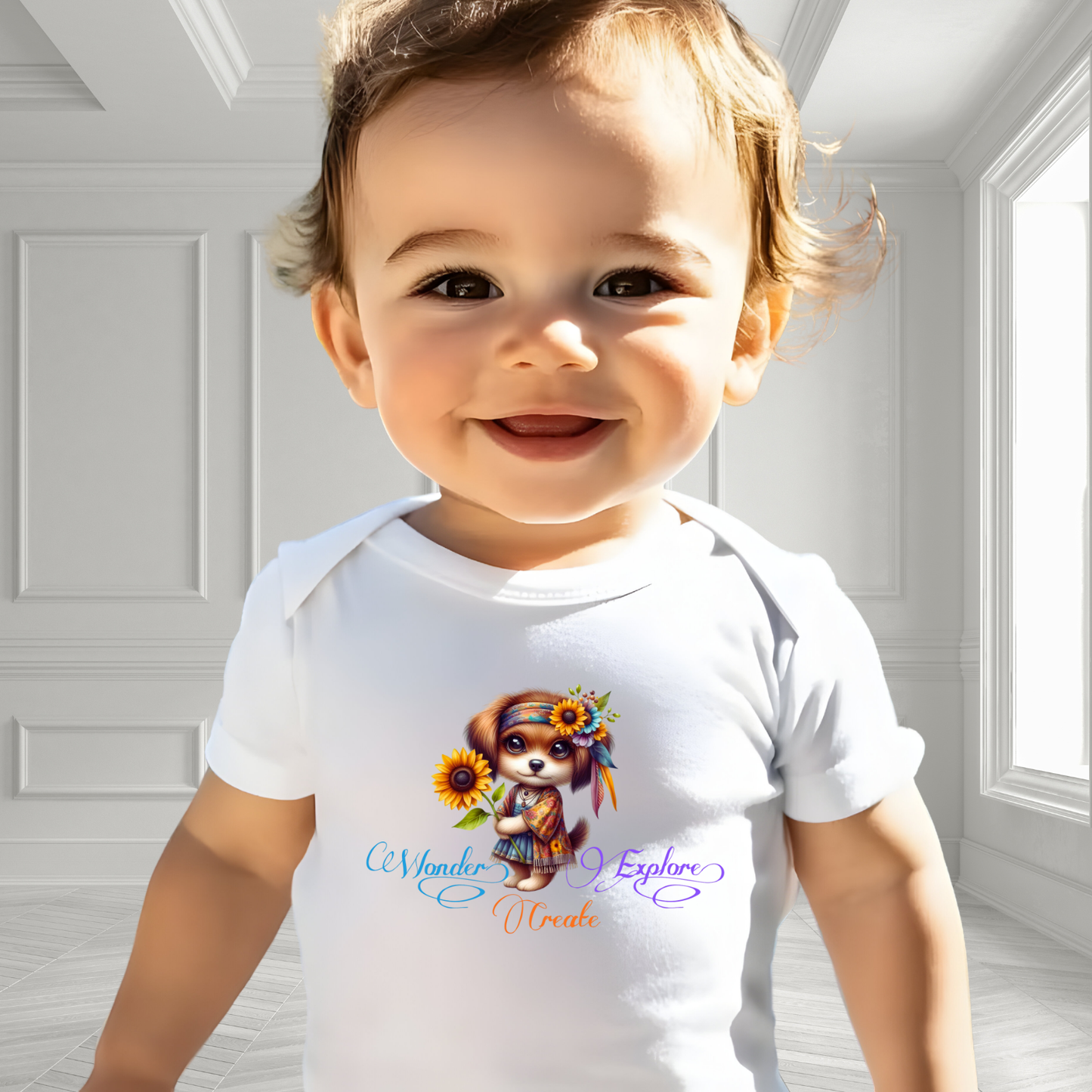Wonder, Explore, Create Infant Short Sleeve Onesie