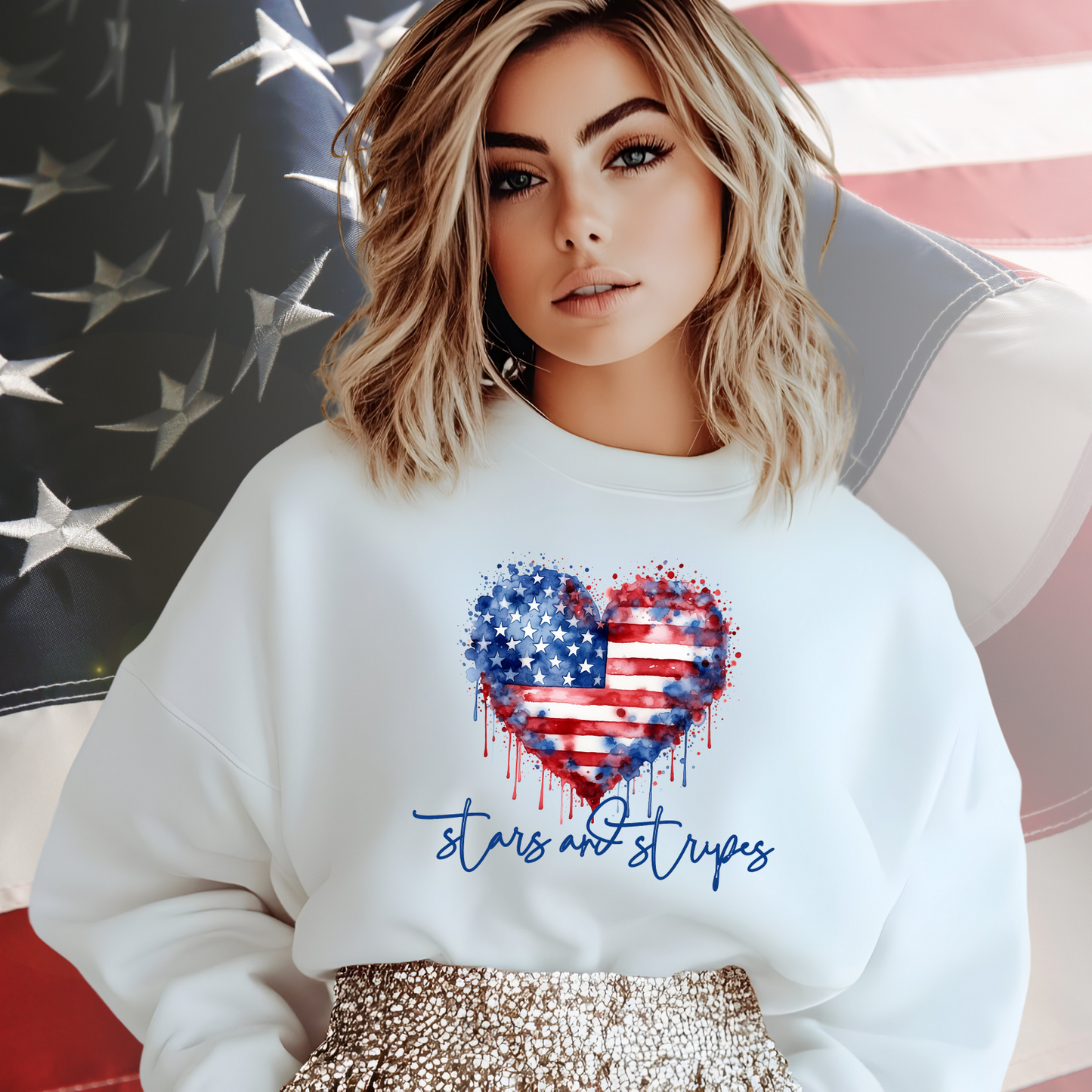 Stars and Stripes Crewneck Sweatshirt