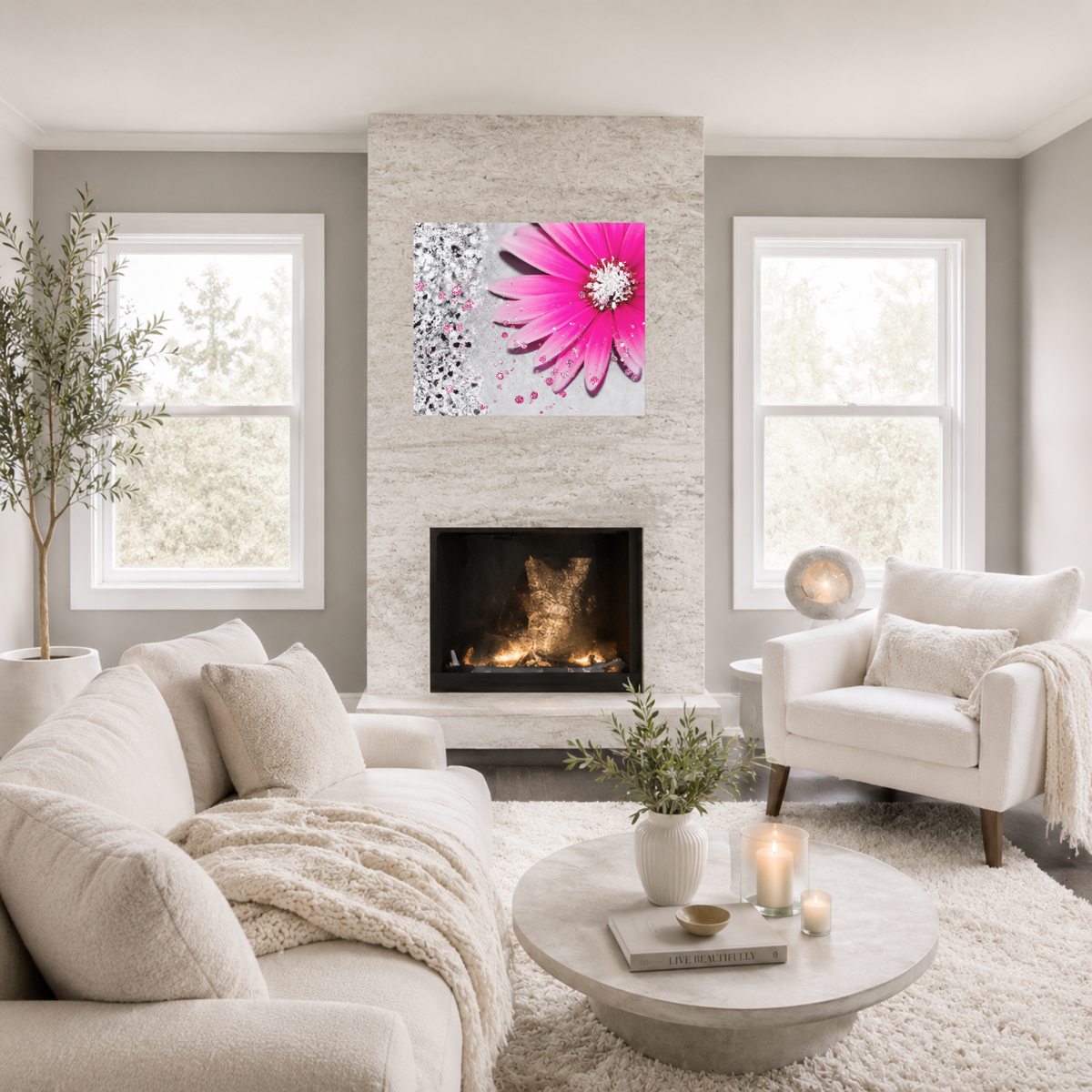 Blush In Bloom Canvas Wall Art