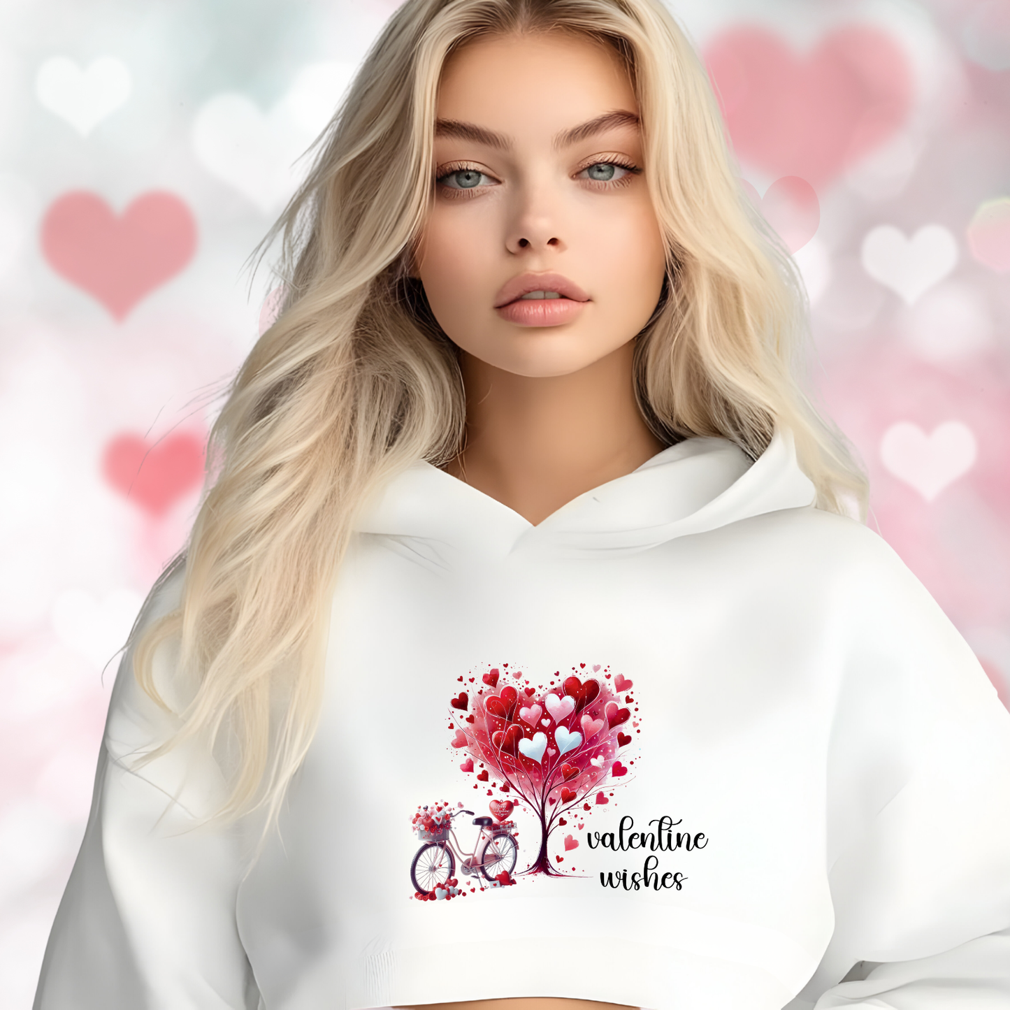 Valentine Wishes Crop Hoodie