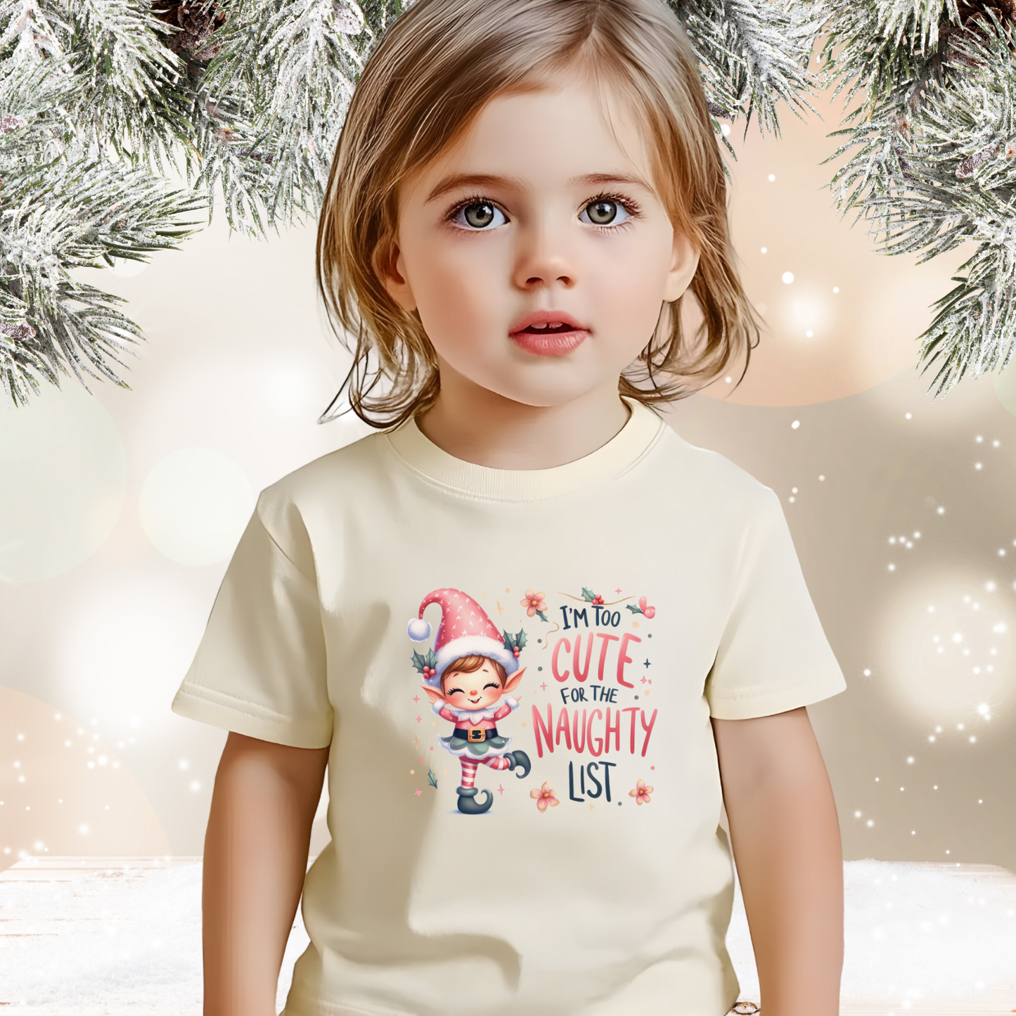 Too Cute For The Naughty List Toddler T-Shirt