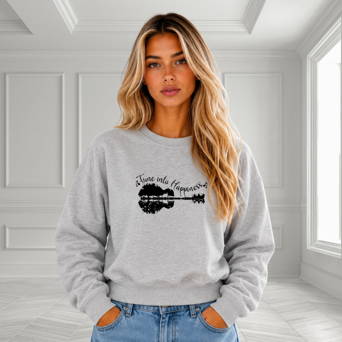 Tune Into Happiness Crewneck Sweatshirt