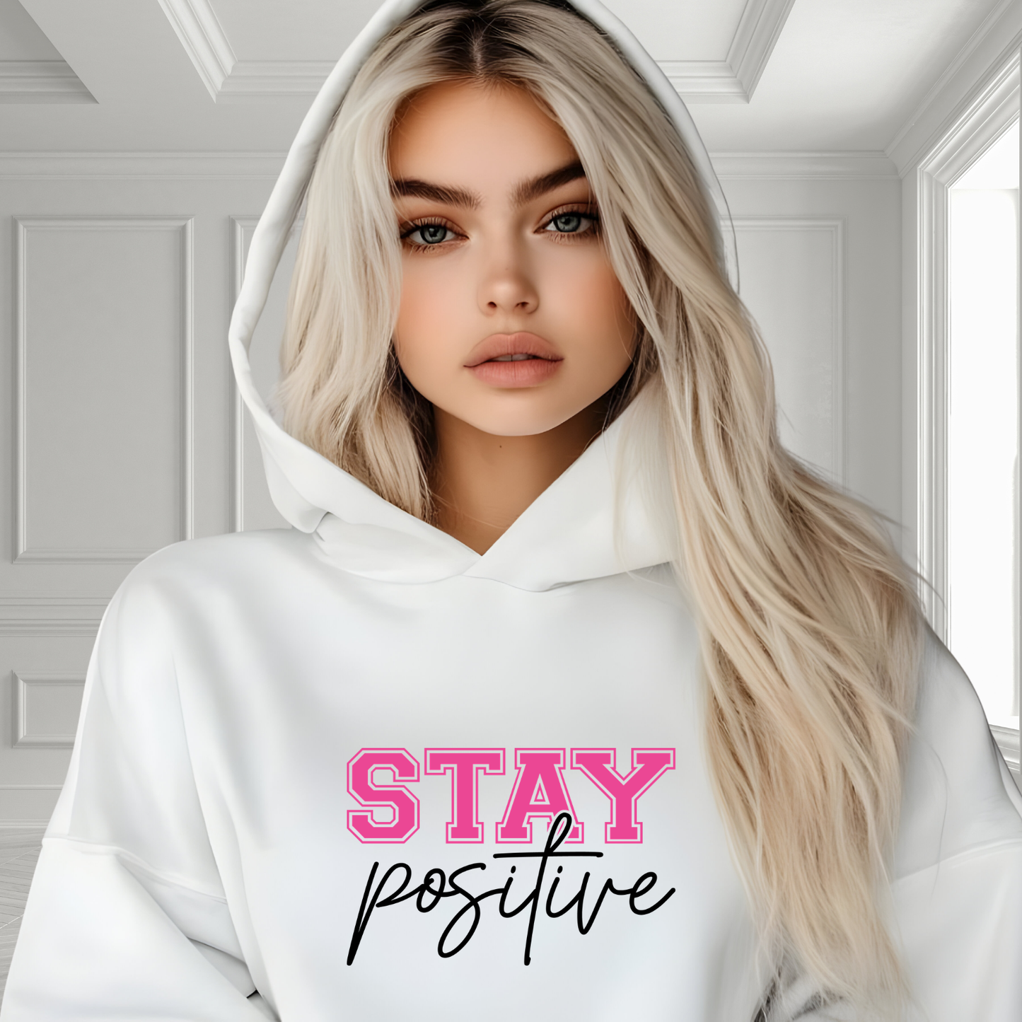 Stay Positive Crop Hoodie