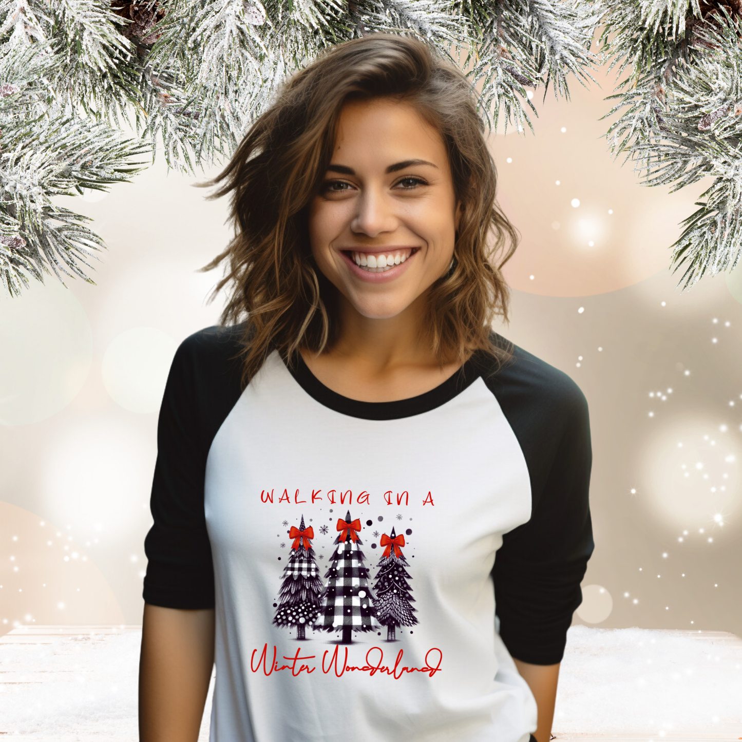 Walking In A Winter Wonderland Baseball Tee