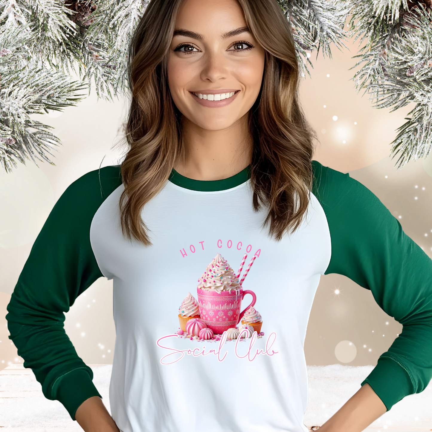 Hot Cocoa Social Club Baseball Tee