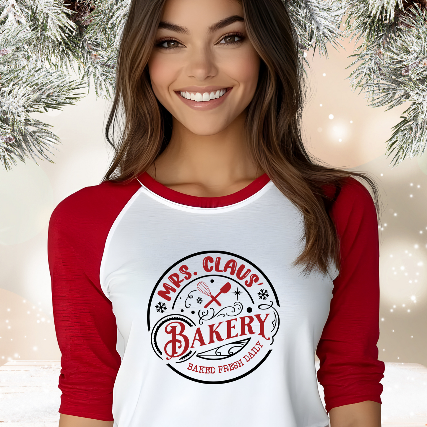Mrs. Claus’ Bakery Baseball Tee