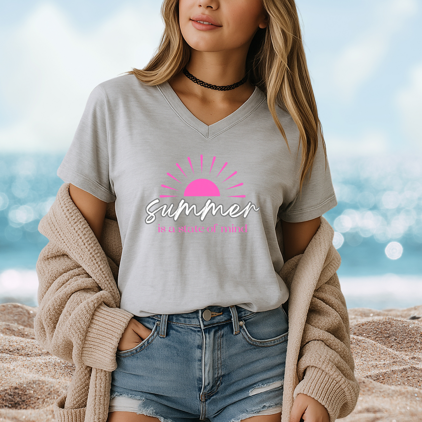 Summer Is A State Of Mind V-Neck Tee
