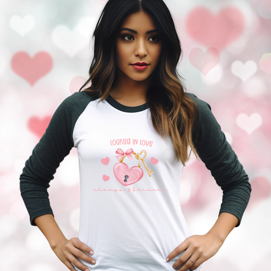 Locked In Love Baseball Tee